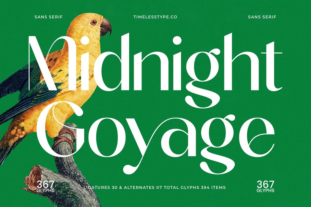 Preview of Midnight Goyage - Modern Sans Serif Font font