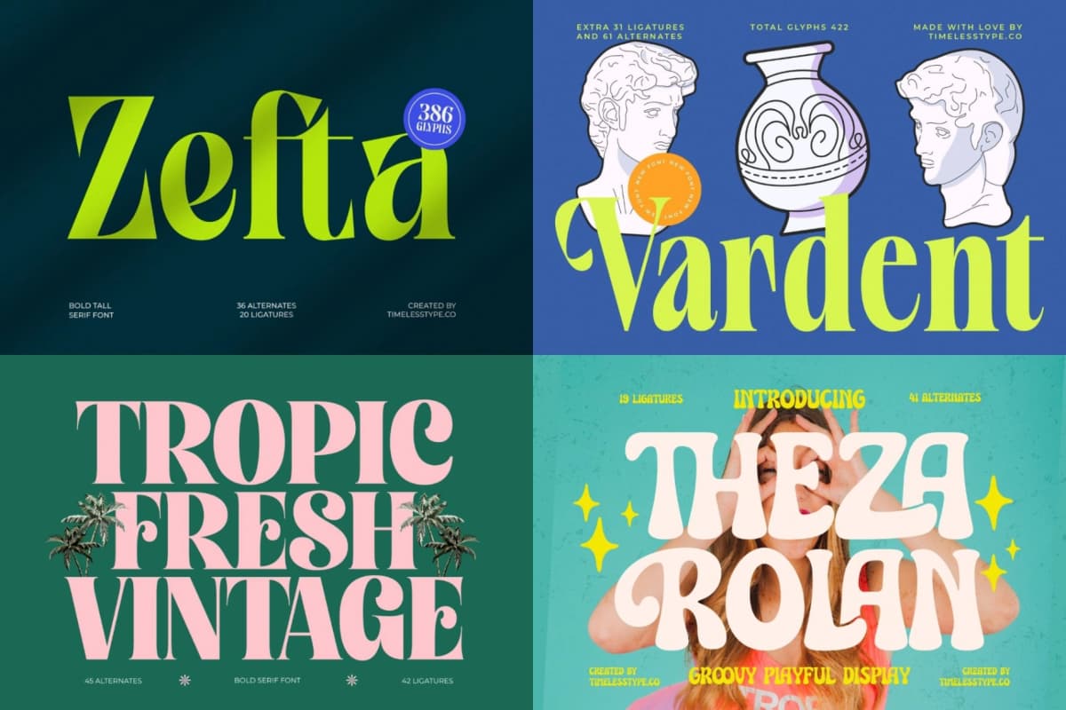 Mega Impact 50 Fonts Bundle font preview 2