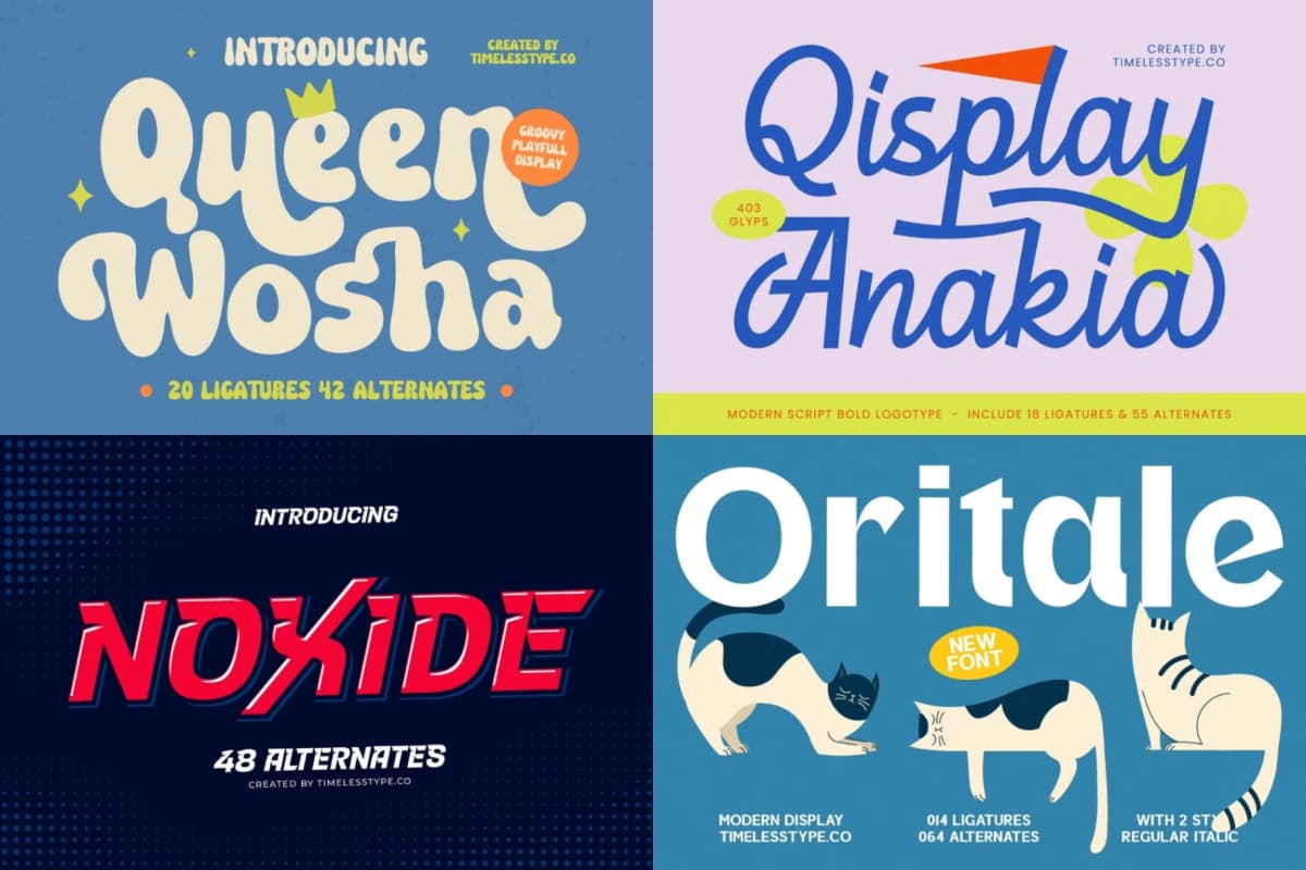 Mega Impact 50 Fonts Bundle font preview 5
