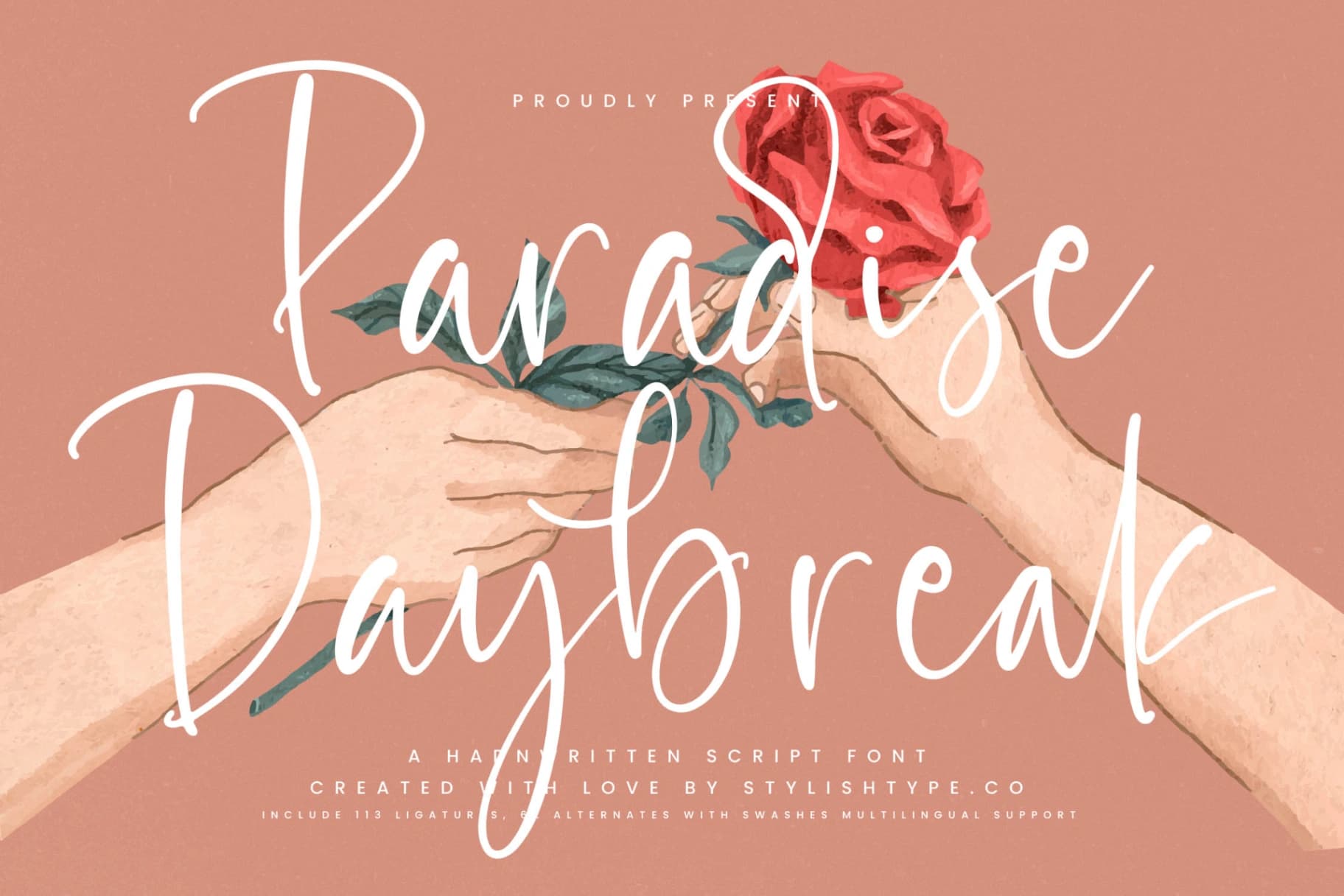 Preview of Paradise Daybreak - Handwritten Script Font font