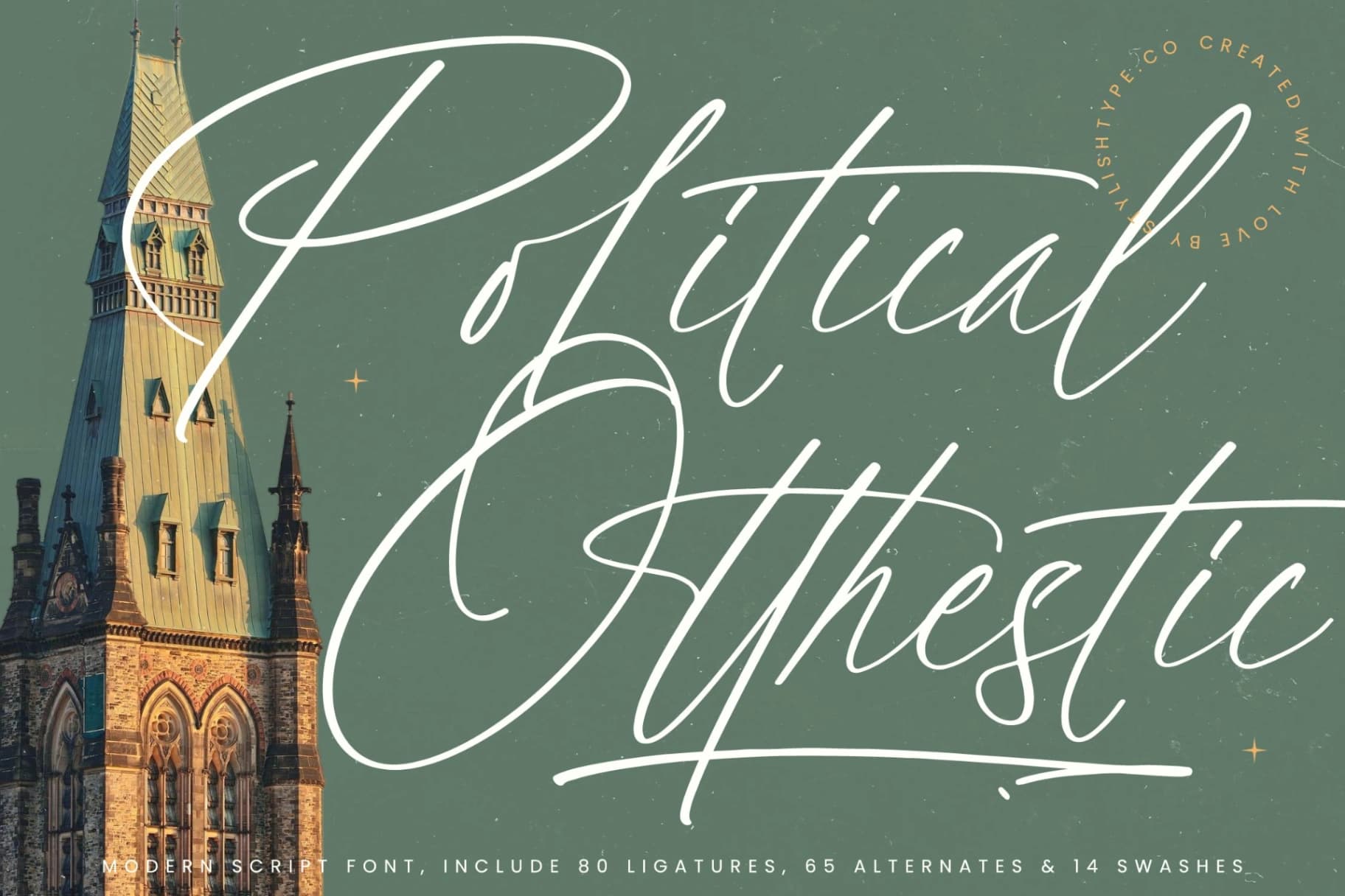 Preview of Political Otthestic - Modern Script Font font