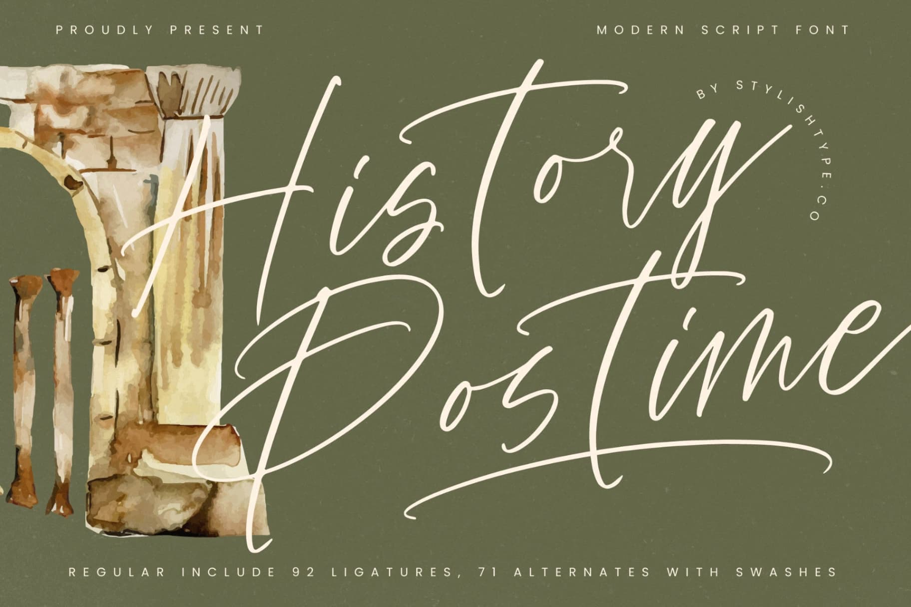 Preview of History Postime - Modern Script Font font