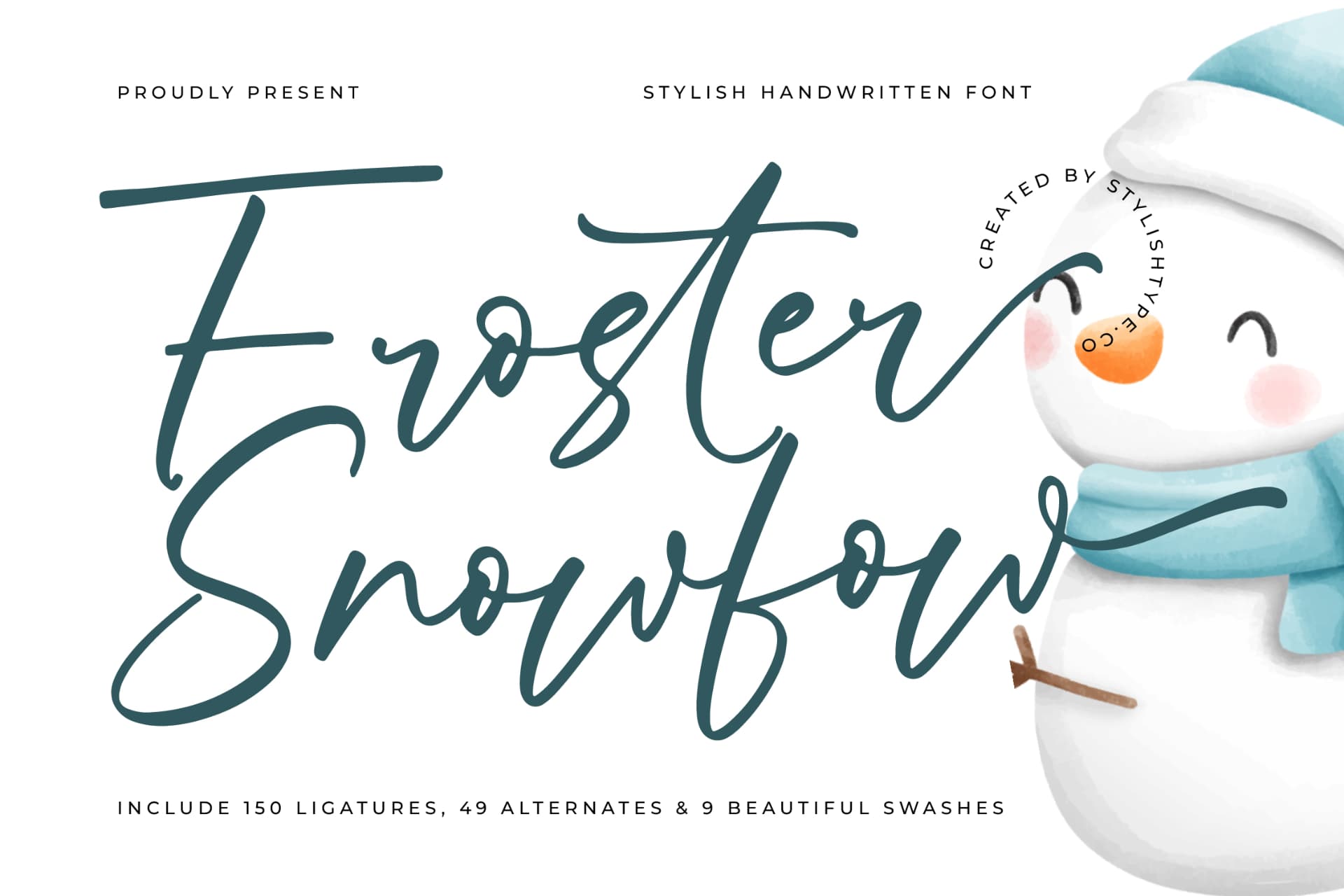 Preview of Froster Snowfow - Stylish Handwritten Font font