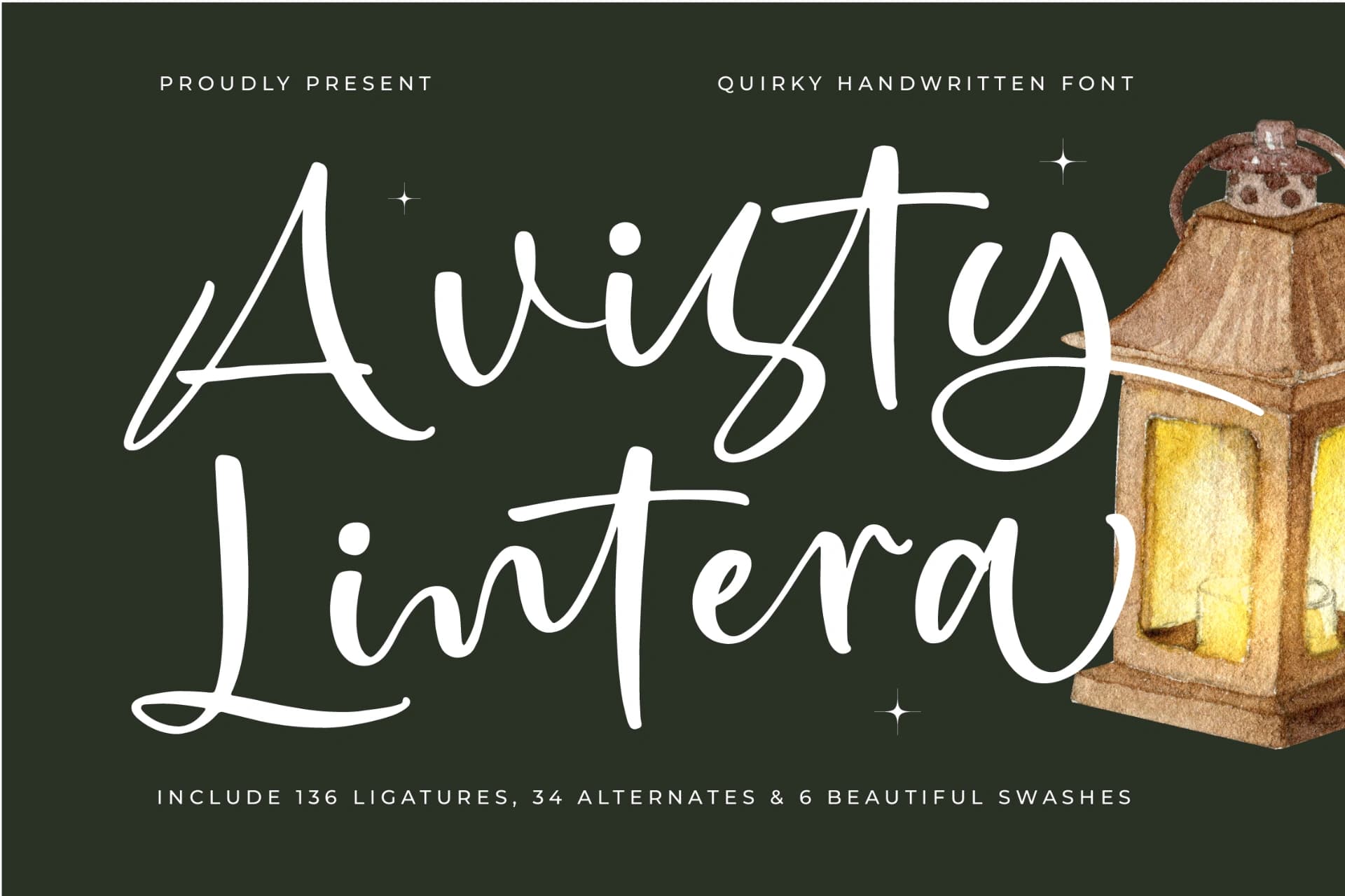Preview of Avisty Lintera - Quirky Handwritten Font font
