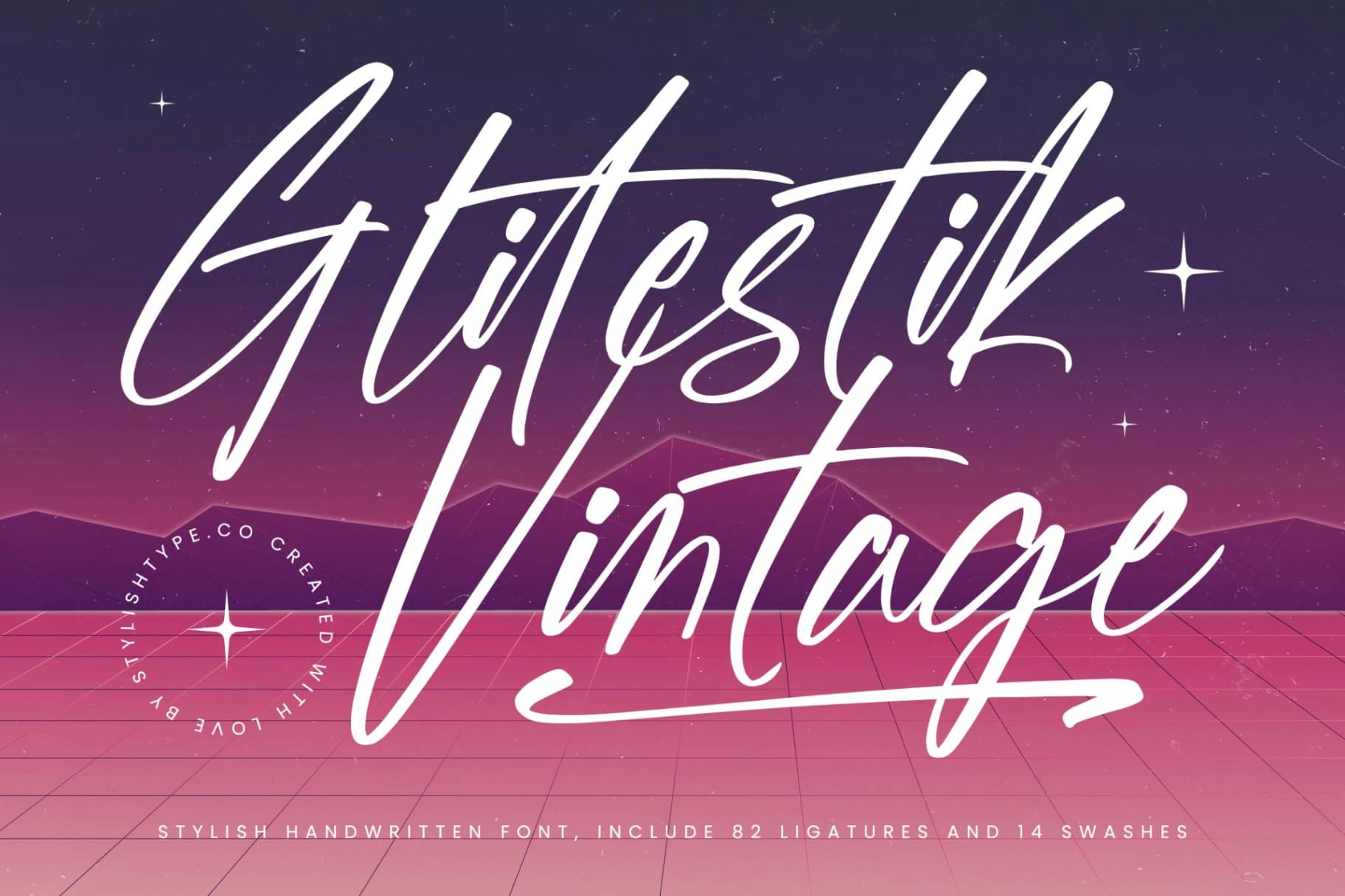 Preview of Glitestik Vintage - Stylish Handwritten Font font