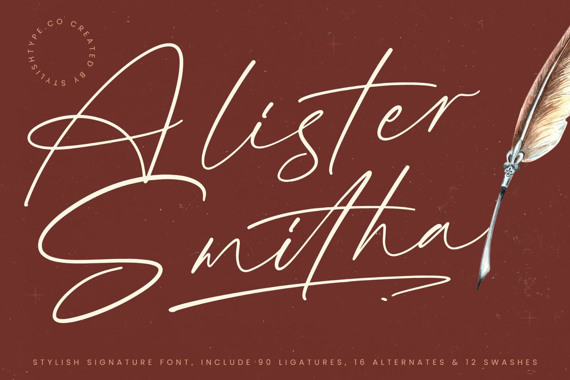 Preview of Alister Smitha - Stylish Signature Font font