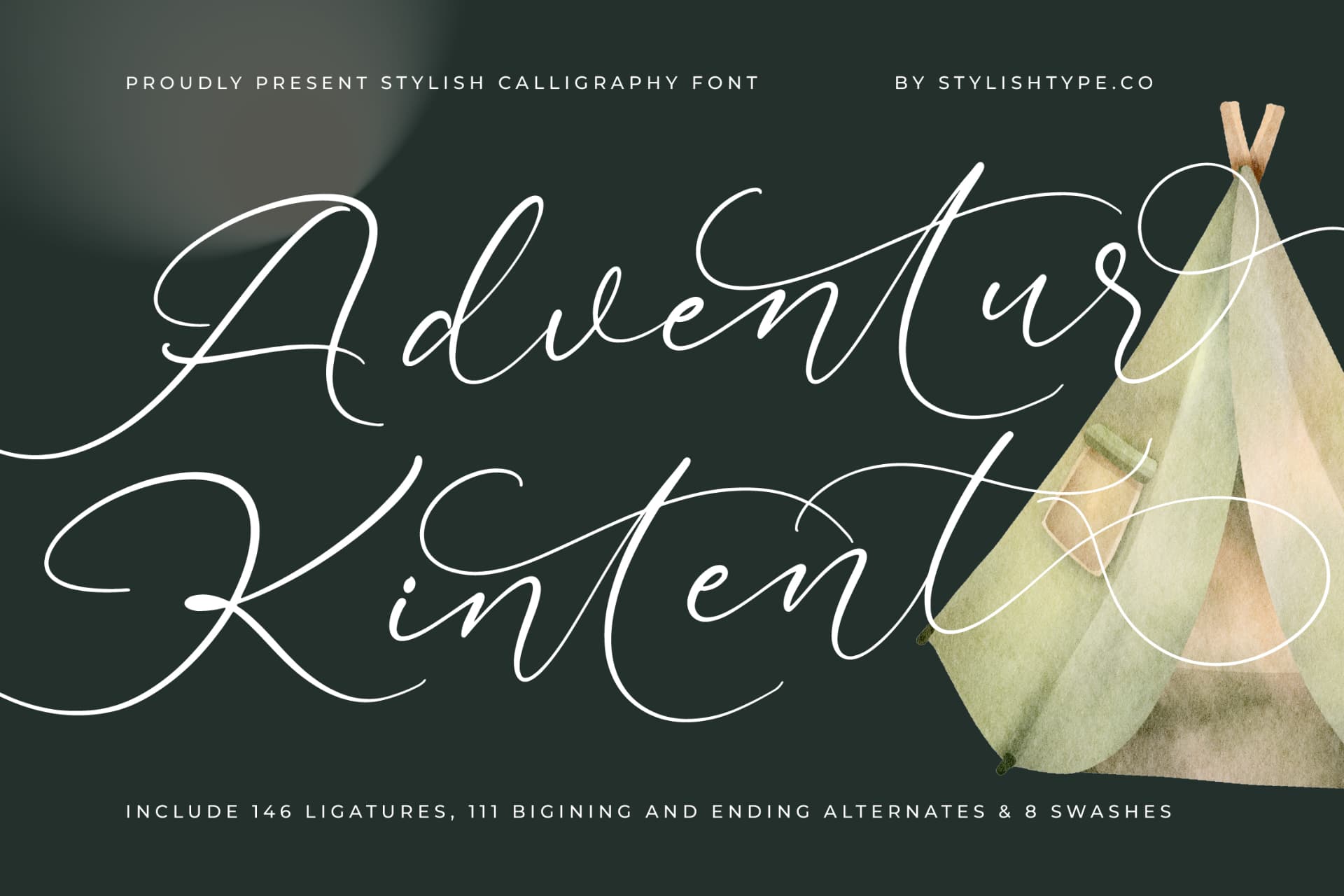Preview of Adventur Kintent - Stylish Calligraphy Font font