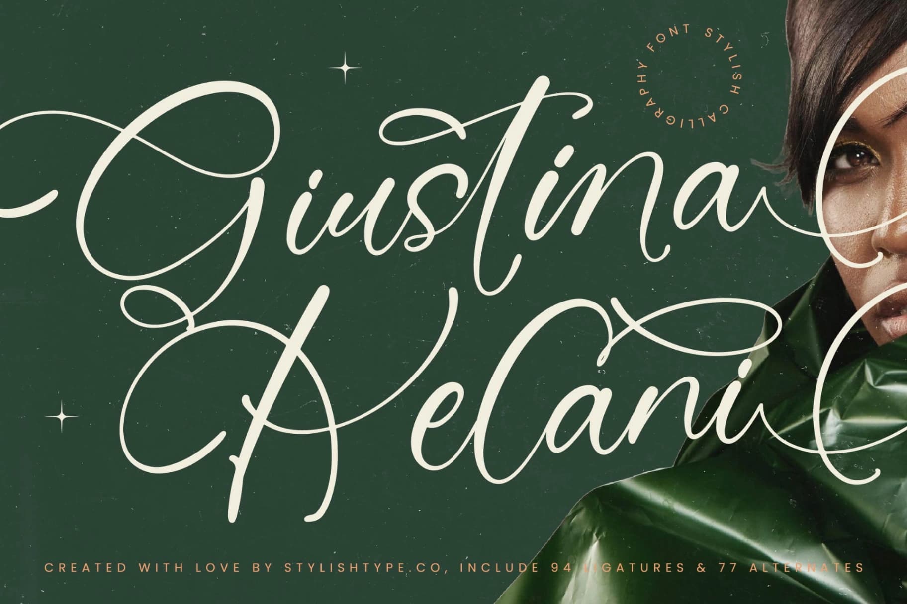 Preview of Giustina Kelani - Stylish Calligraphy Font font