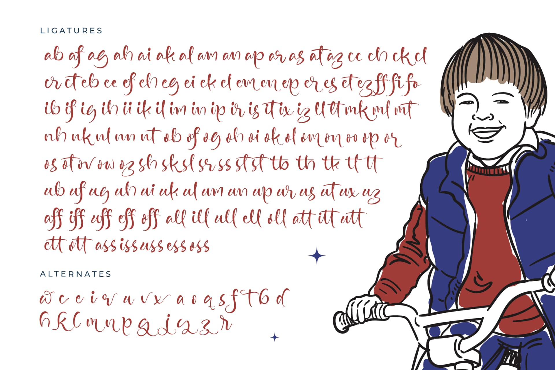 Preview 19 for Blissful Pedals - Quirky Handwritten Font