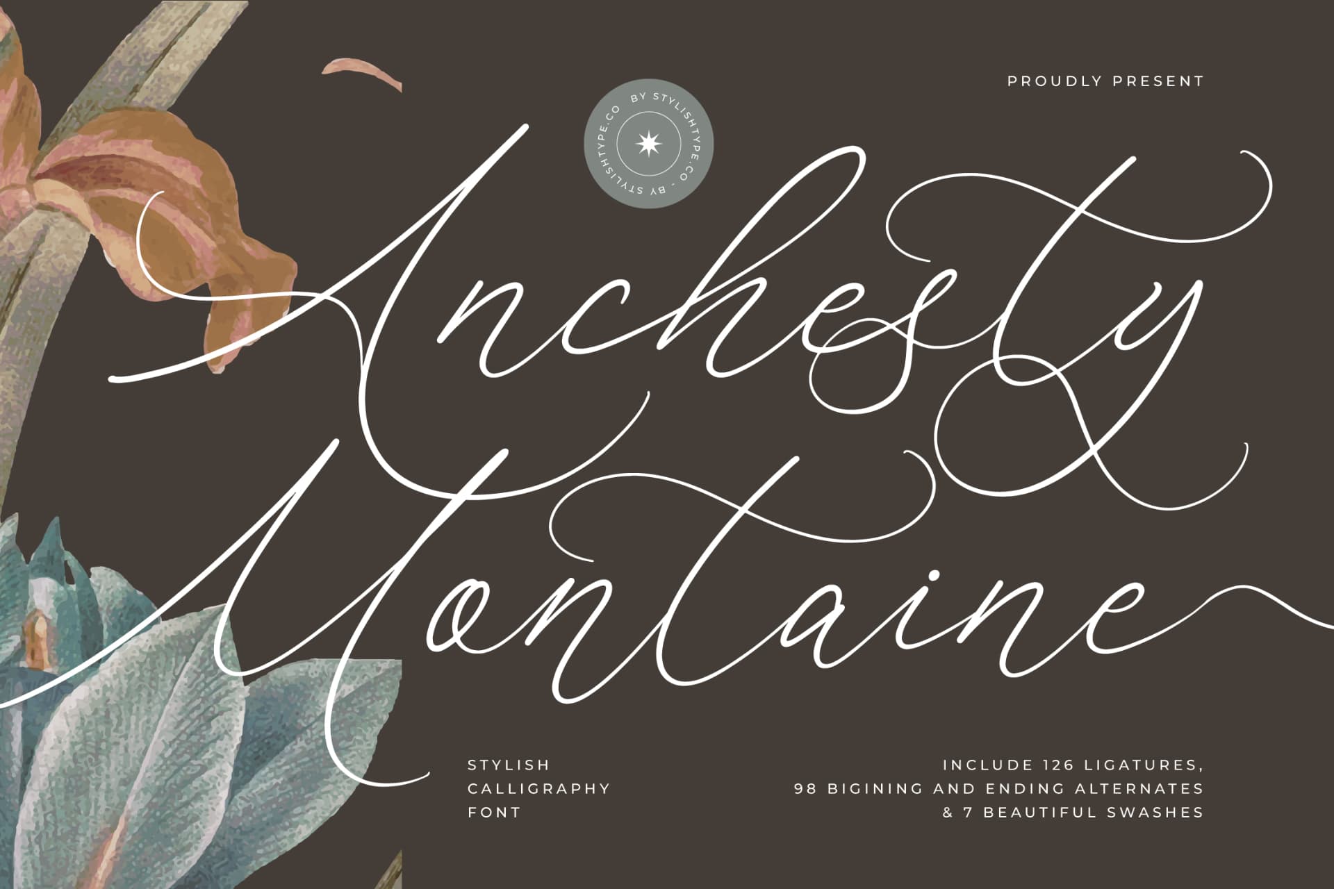 Preview of Anchesty Montaine - Stylish Calligraphy Font font