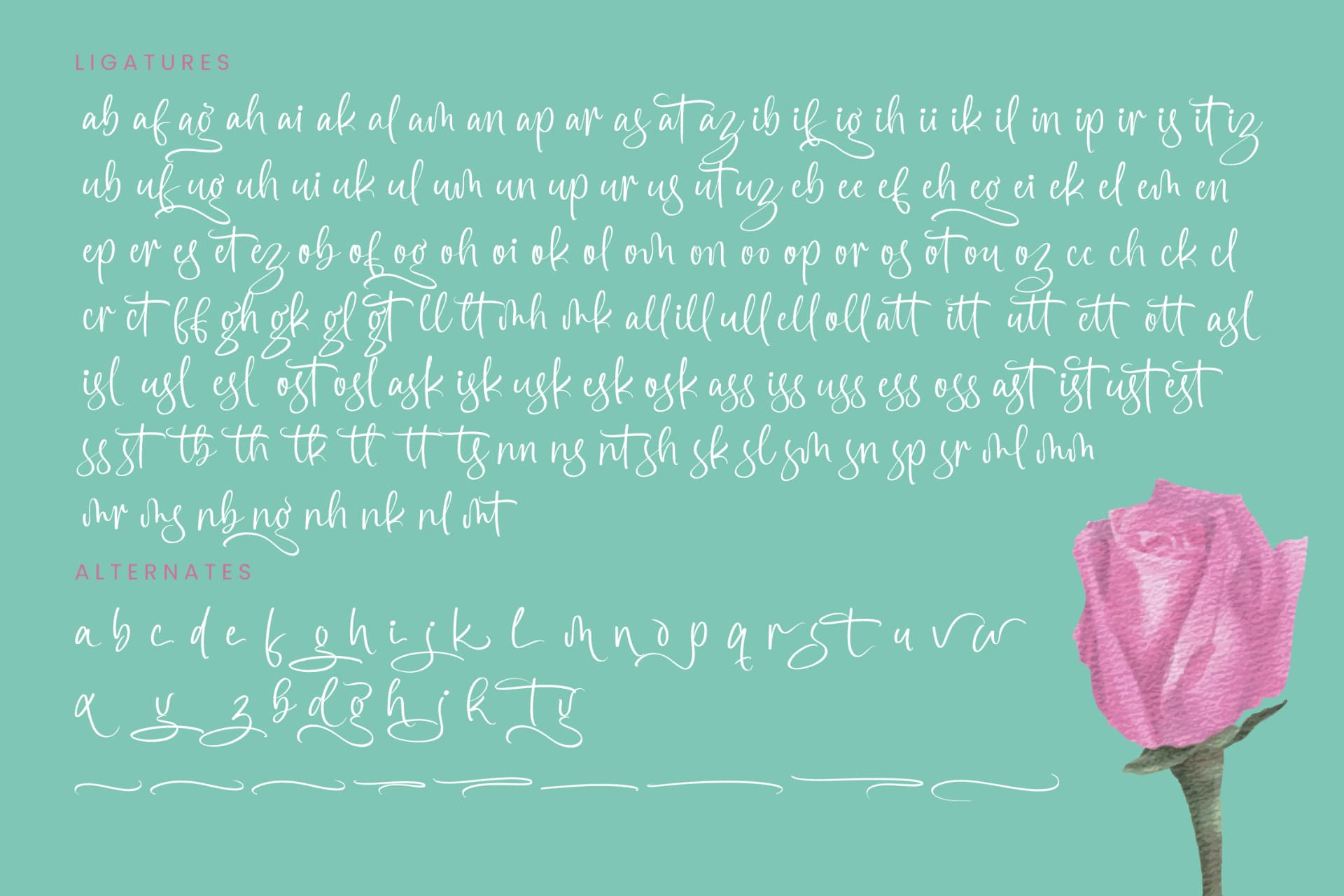 Preview 19 for Alisting Rosetuss - Handwritten Font