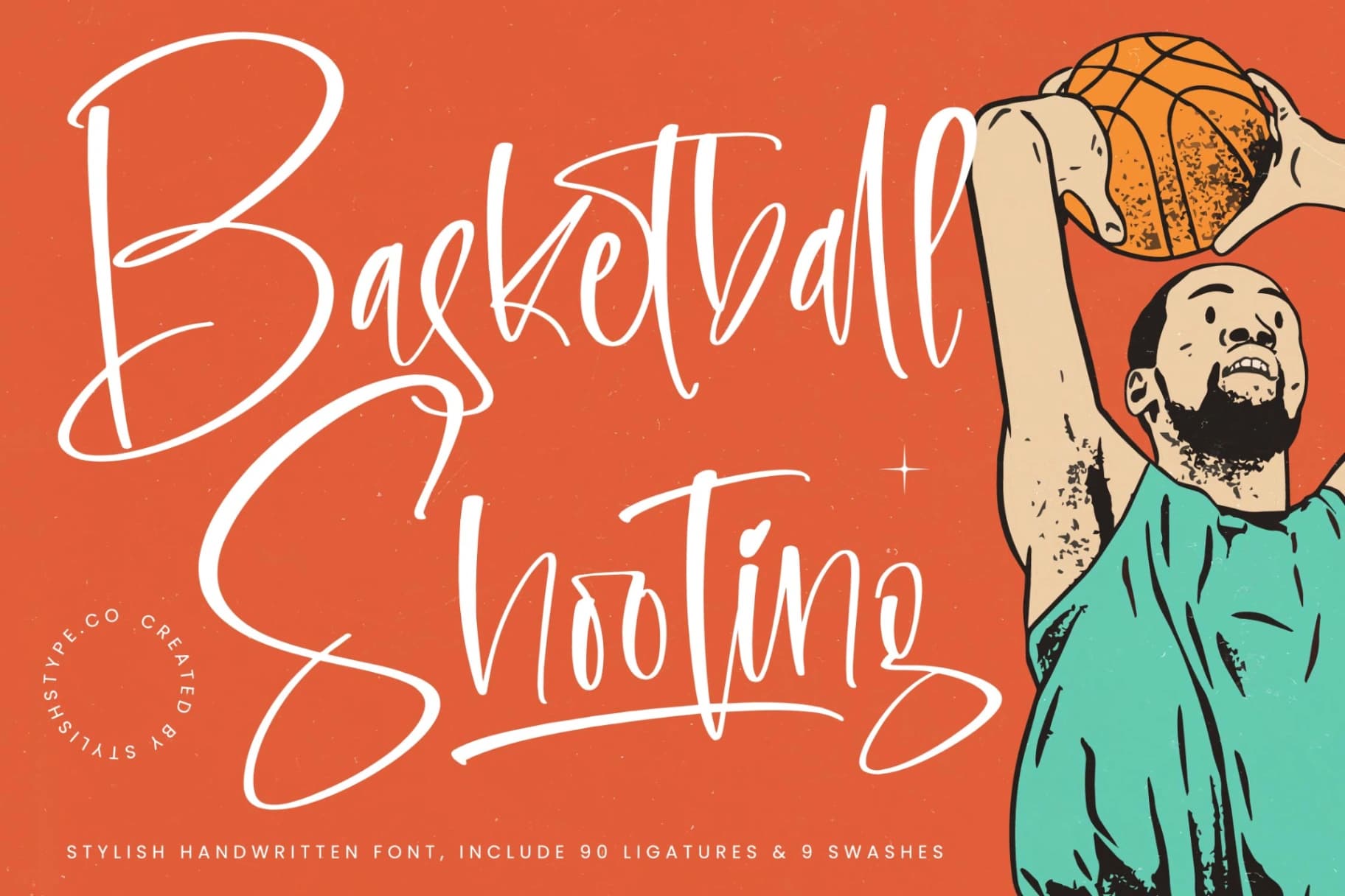 Preview of Basketball Shooting - Stylish Handwritten Font font