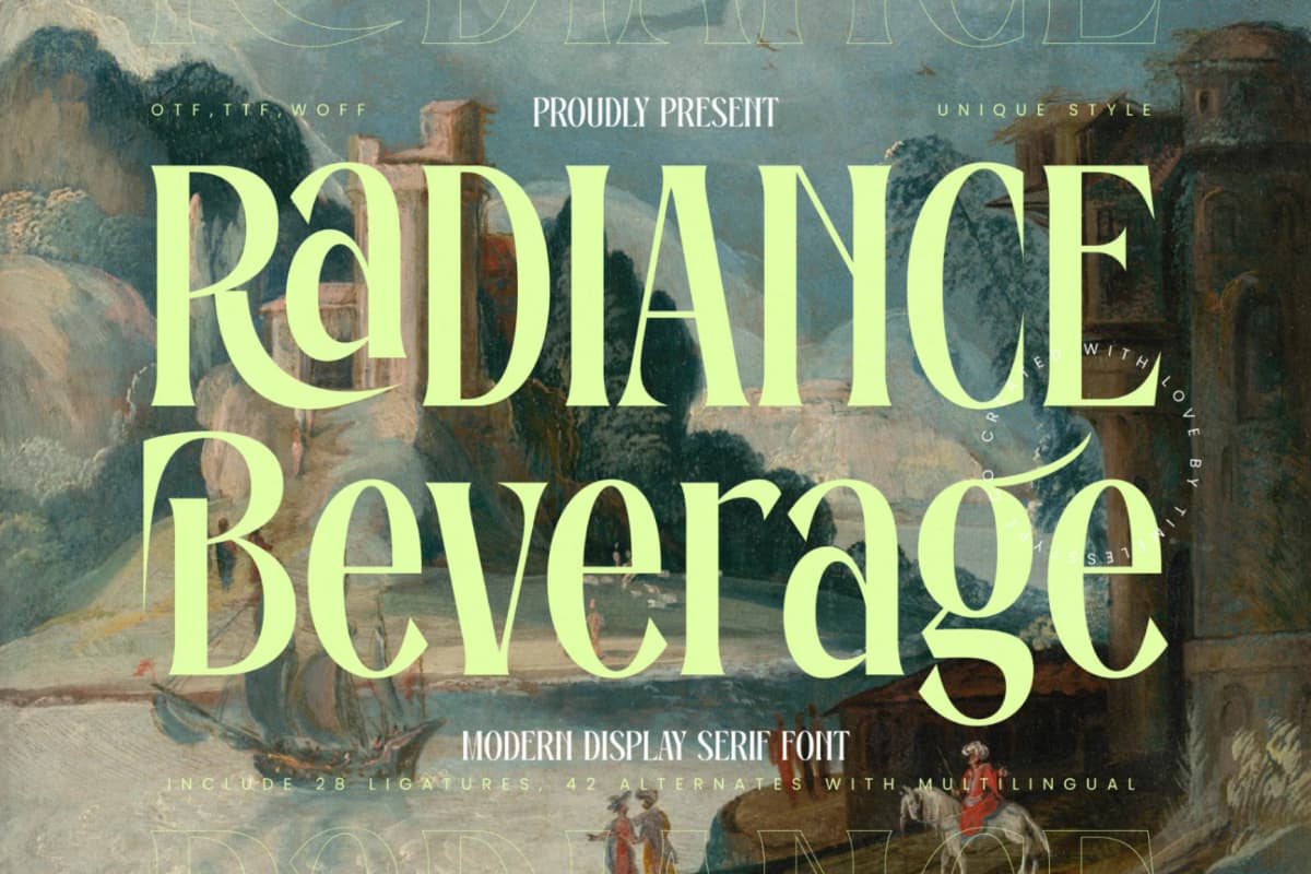 Radiance Beverage - Modern Display Serif Font font preview