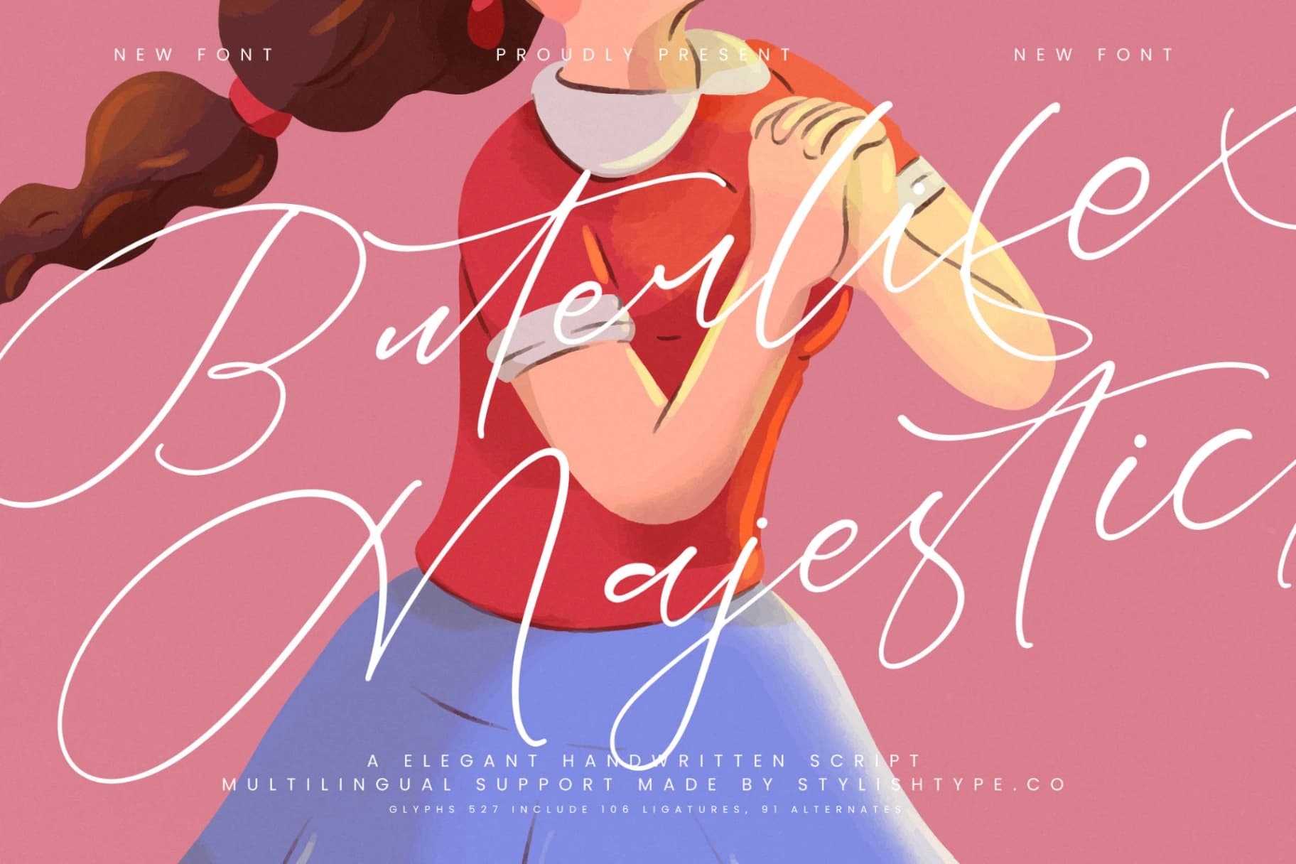 Preview of Buterlife Majestic - Elegant Handwritten Script font