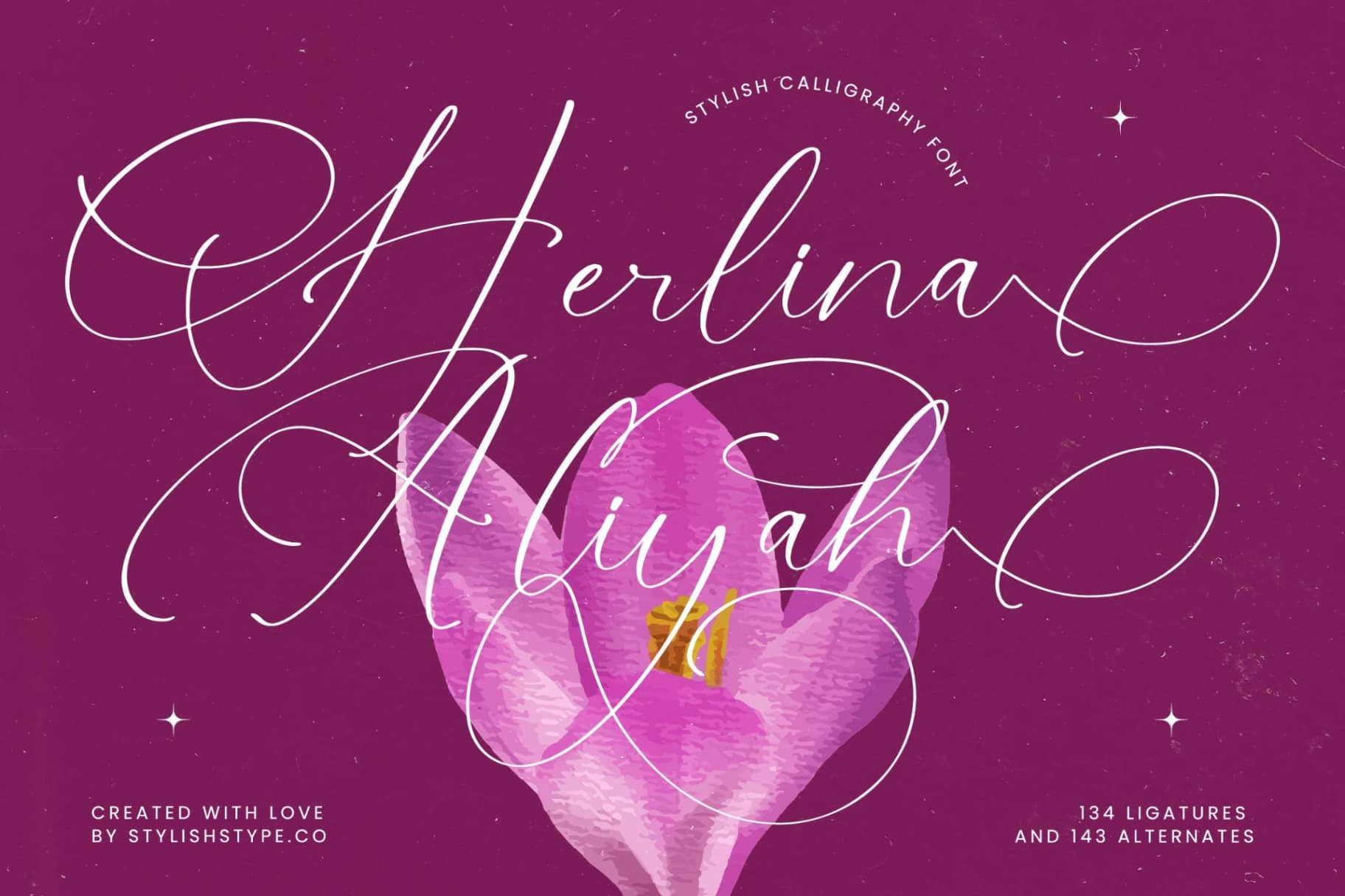 Preview of Herlina Aliyah - Stylish Calligraphy Font font
