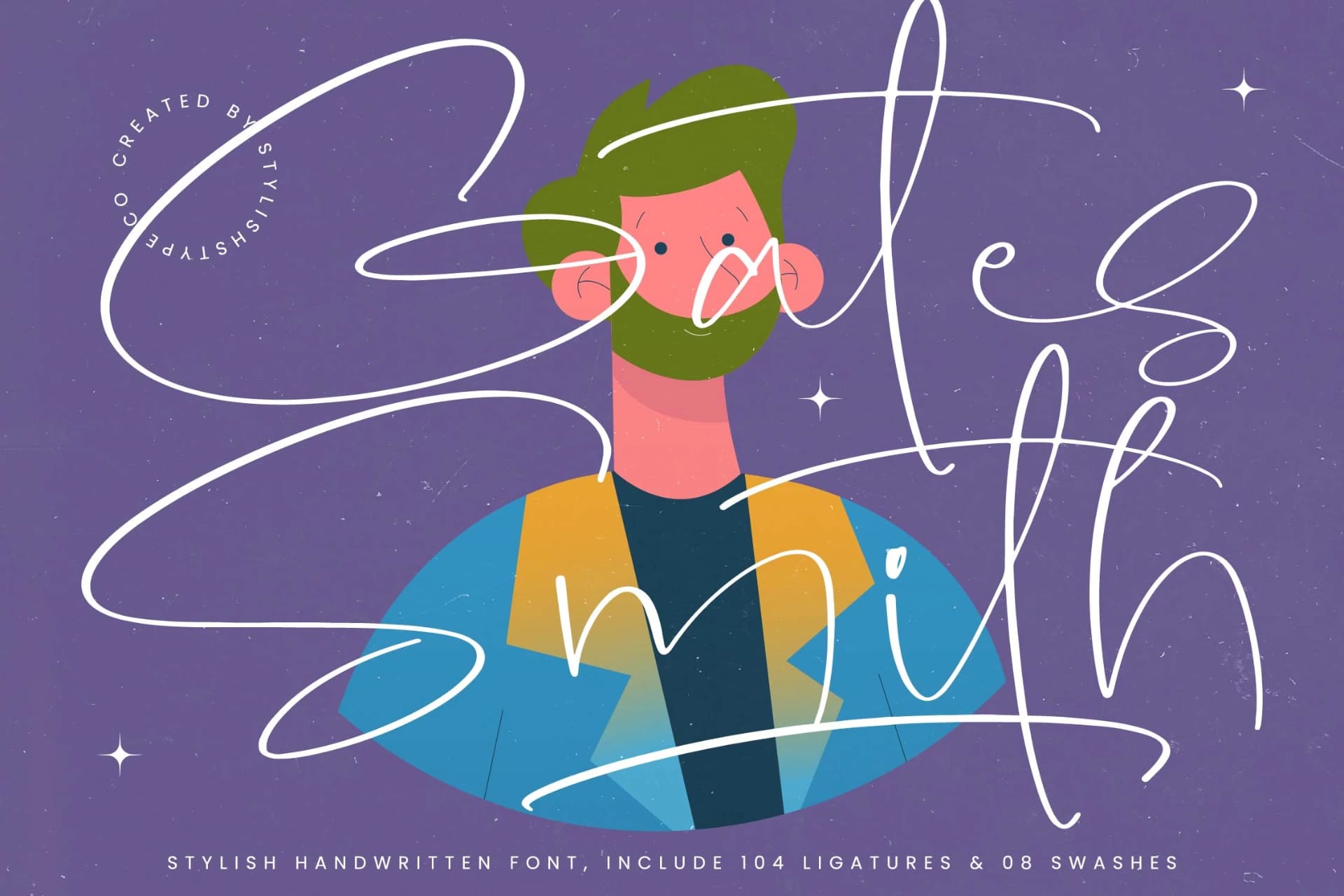 Preview of Gates Smith - Stylish Handwritten Font font