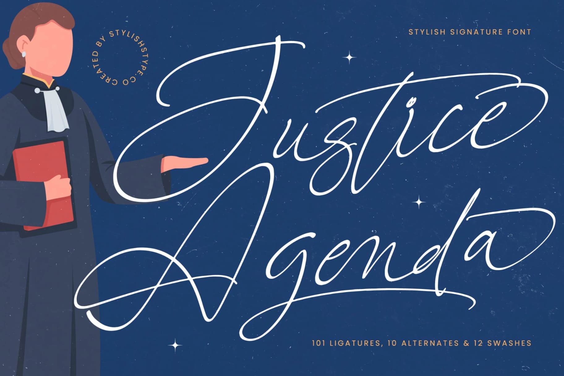 Preview of Justice Agenda - Stylish Signature Font font