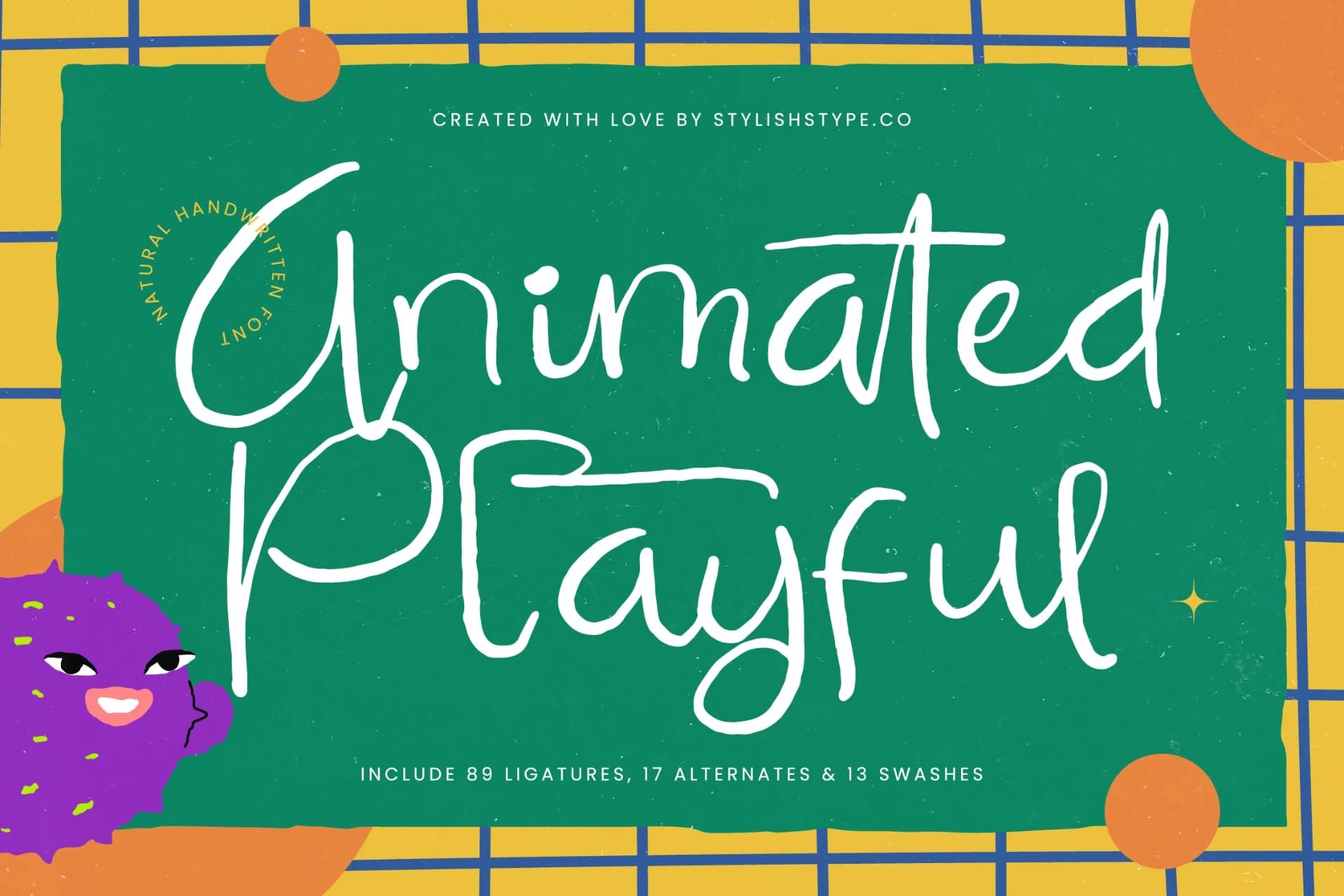 Preview of Animated Playful - Natural Handwritten Font font