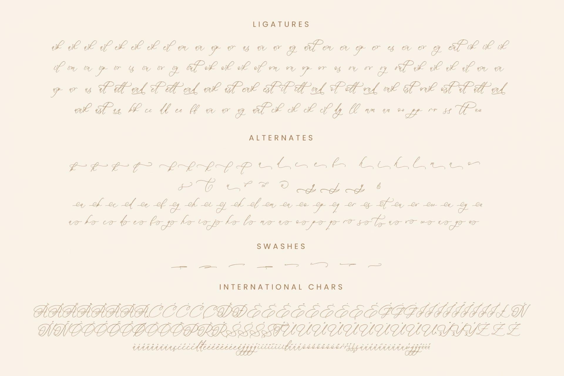 Preview 19 for Rosalia Elegant - Stylish Calligraphy Font