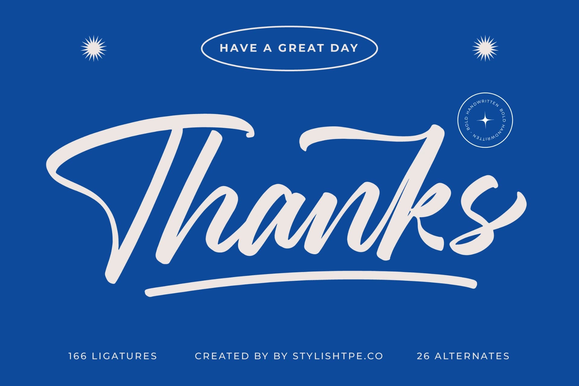 Preview 20 for Stagets Thiender - Bold Handwritten Font