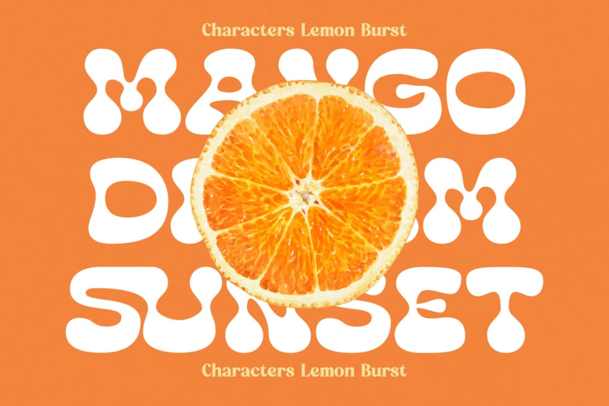 Lemon Burst - Groovy Display Font font preview 2