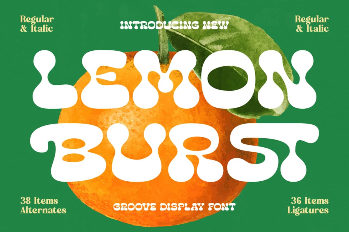 Lemon Burst - Groovy Display Font font preview 1