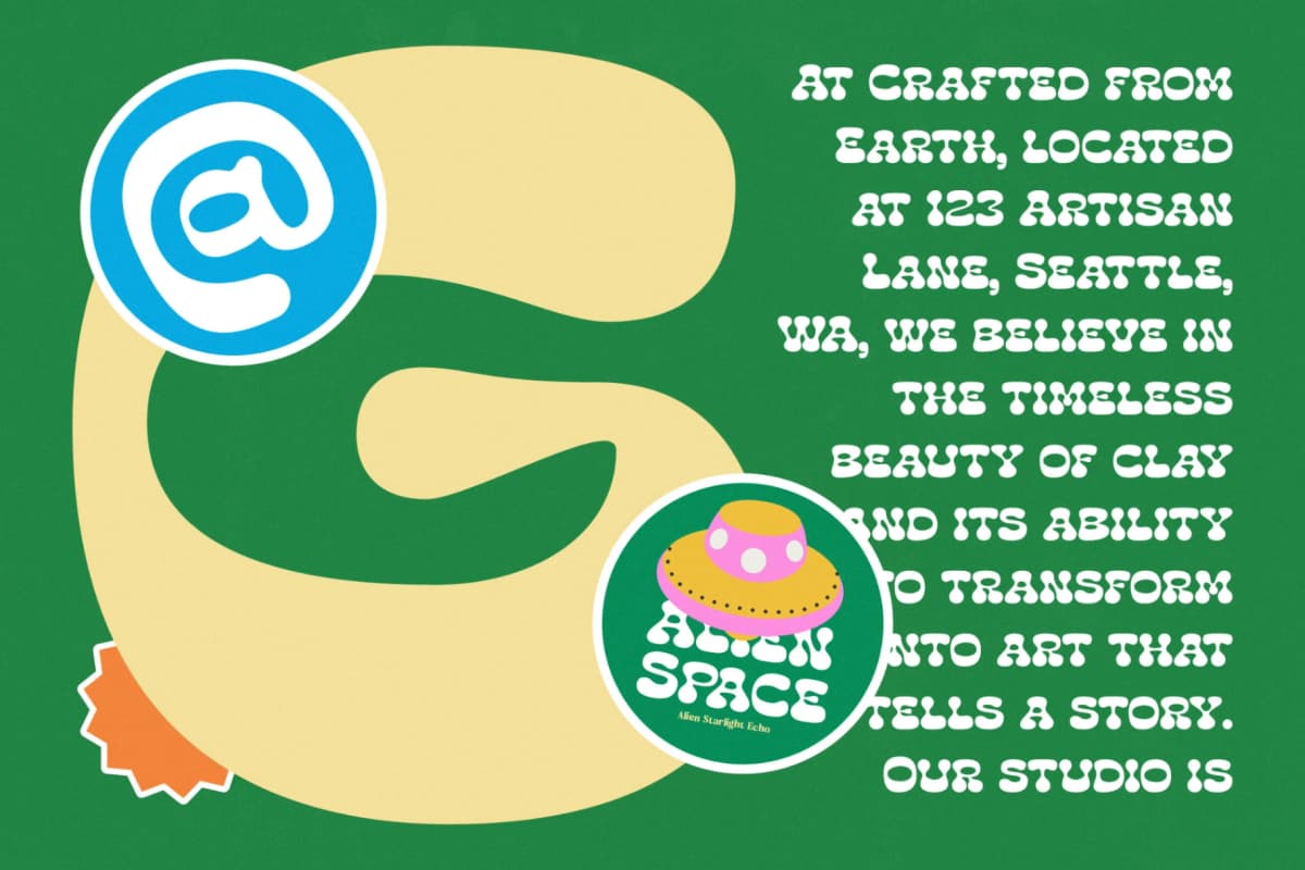 Lemon Burst - Groovy Display Font font preview 12