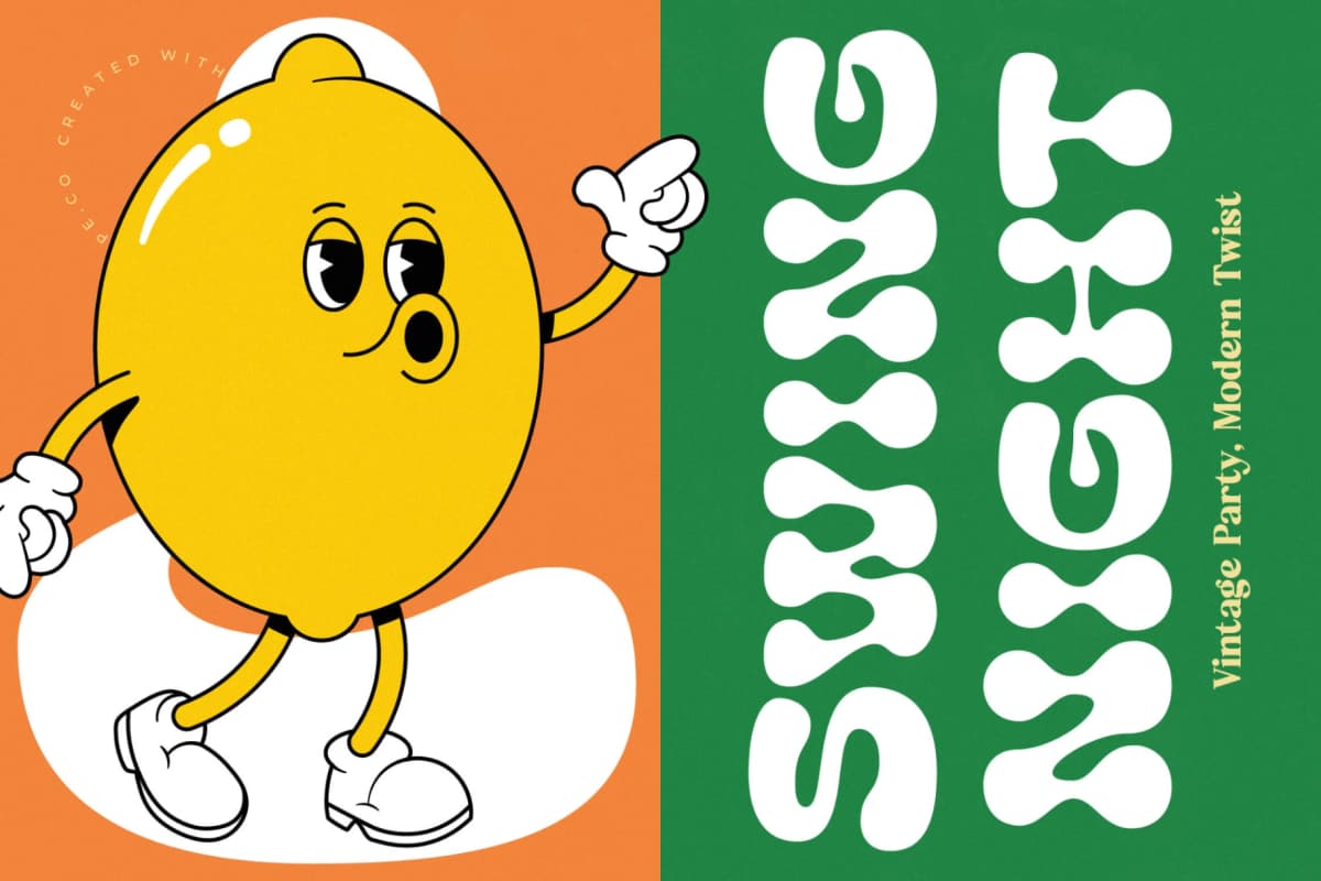 Lemon Burst - Groovy Display Font font preview 14