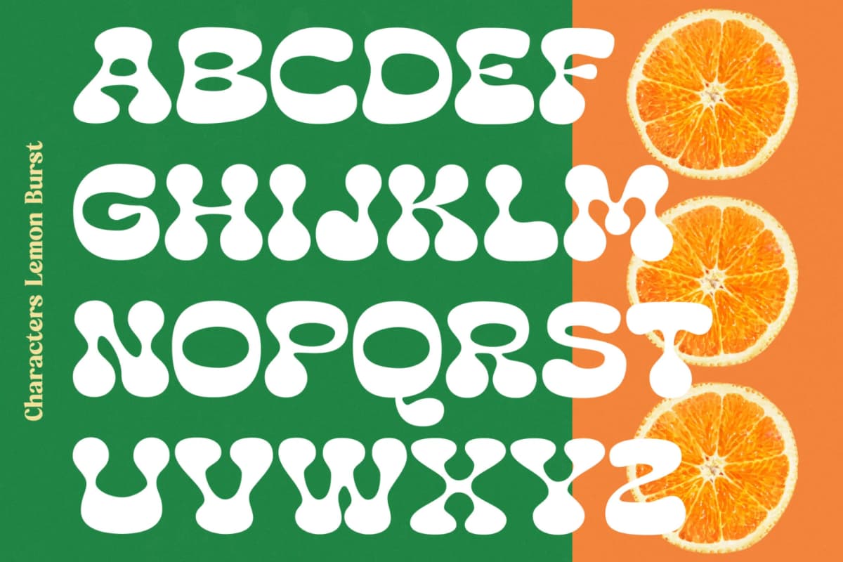 Lemon Burst - Groovy Display Font font preview 17