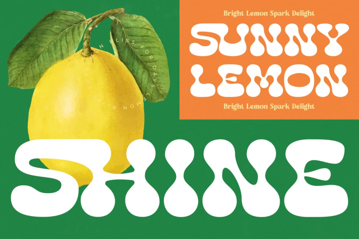 Lemon Burst - Groovy Display Font font preview 10