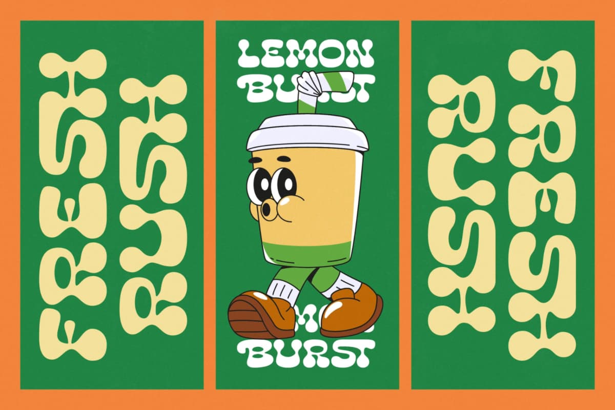 Lemon Burst - Groovy Display Font font preview 16