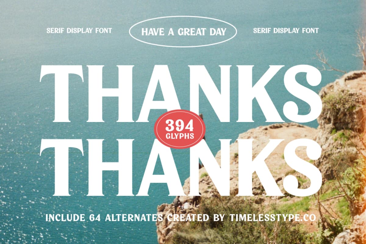Dream Waves - Serif Display Font font preview 20