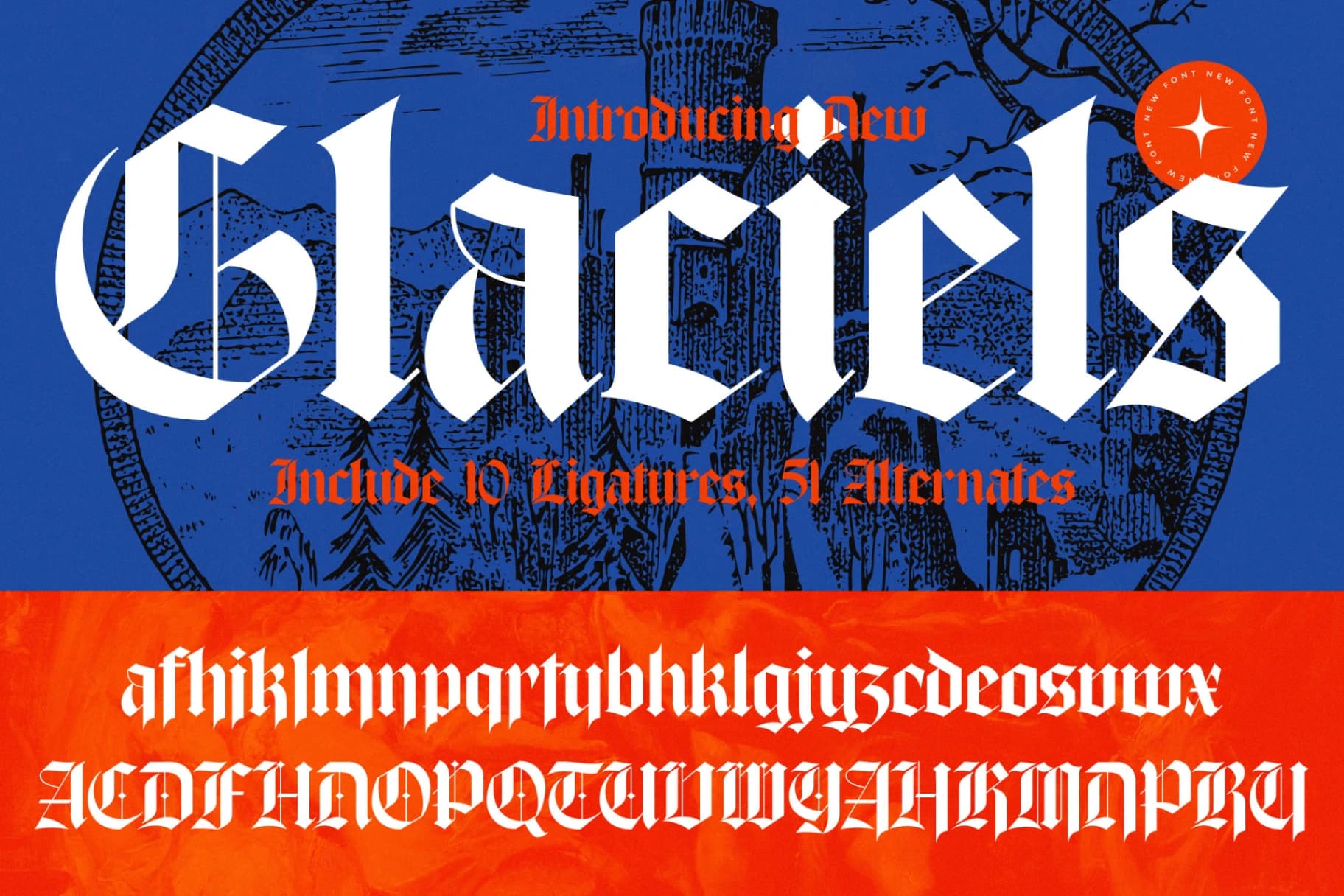 Preview of Glaciels - New Blackletter Font font