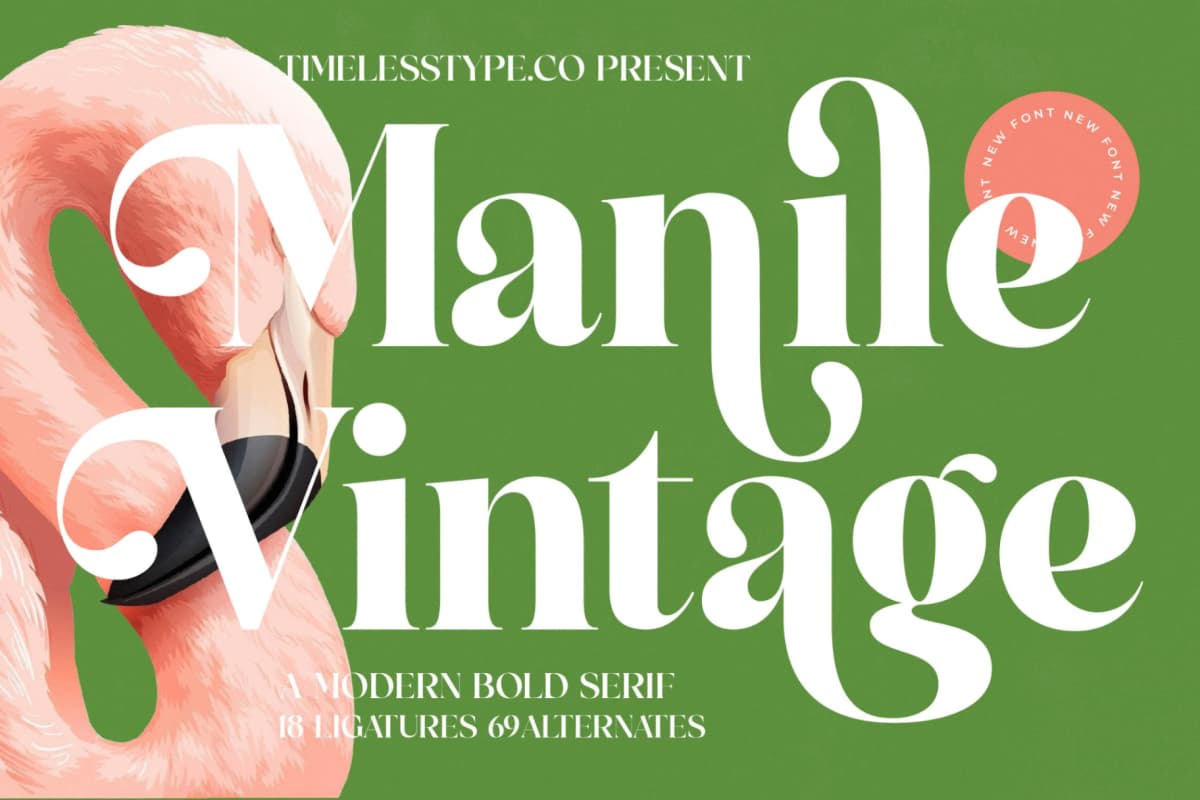 Manile Vintage - Modern Bold Serif font preview 1