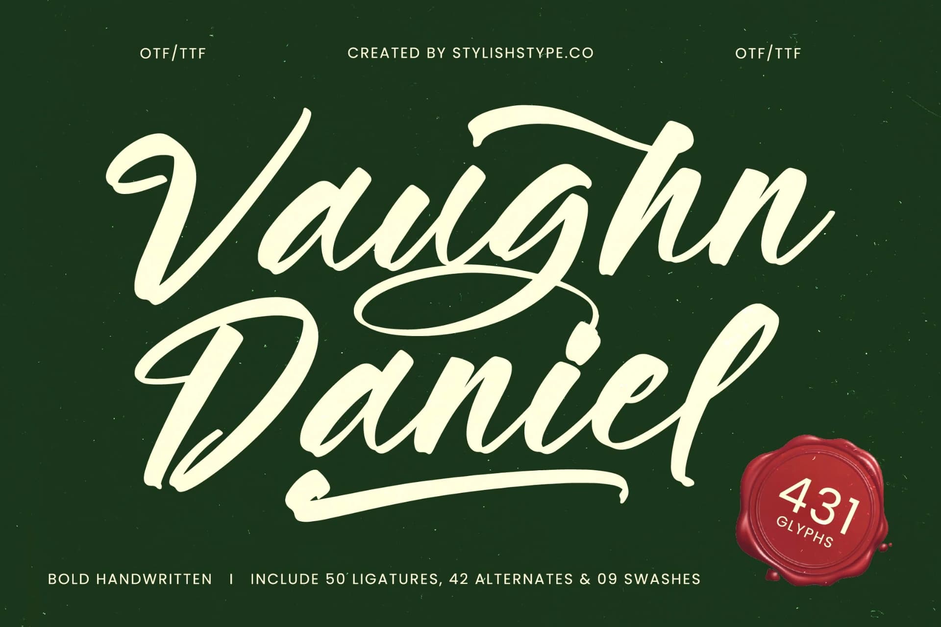 Preview of Vaughn Daniel - Bold Handwritten Font font