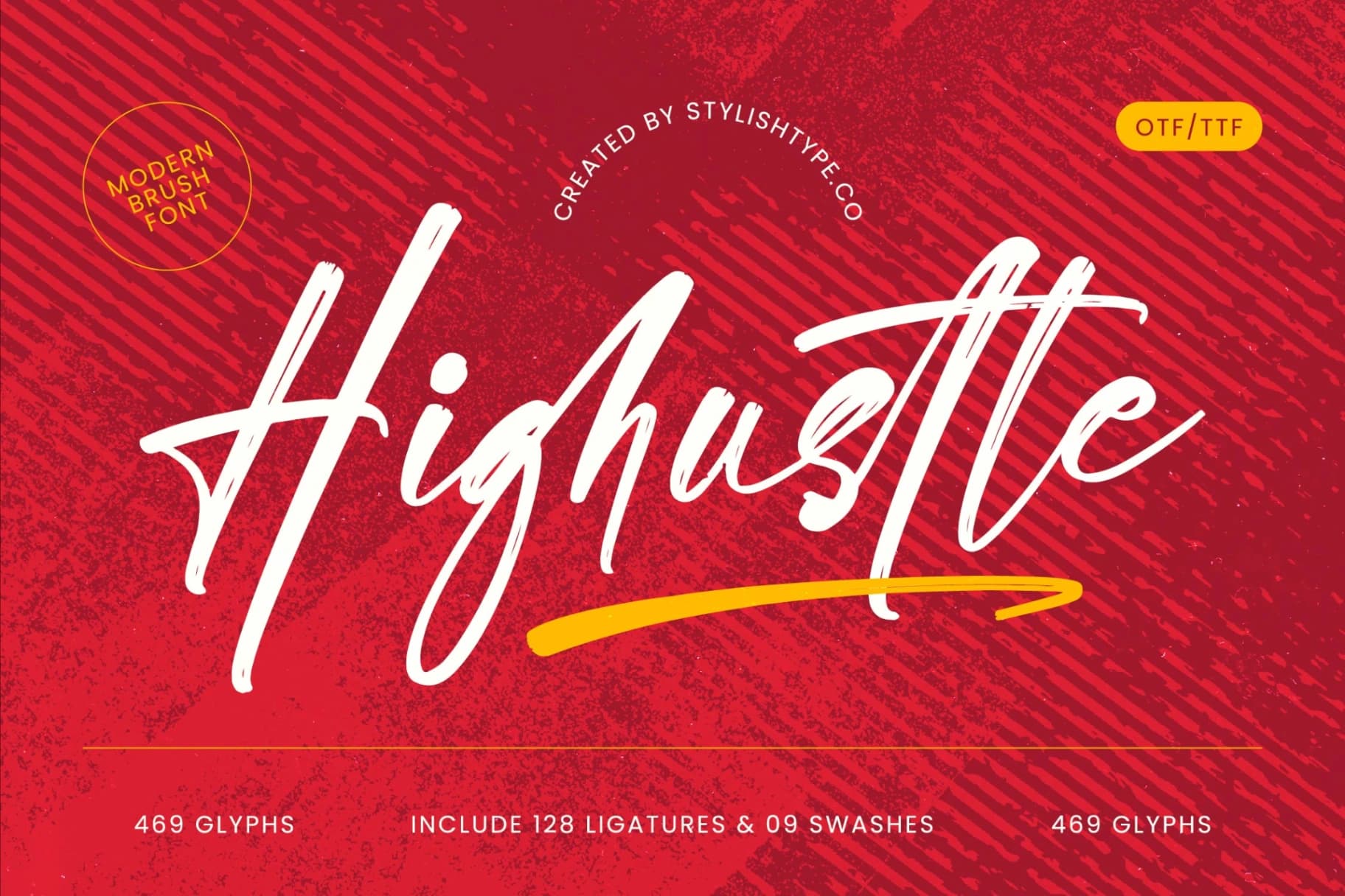 Preview of Highustle - Modern Brush Font font