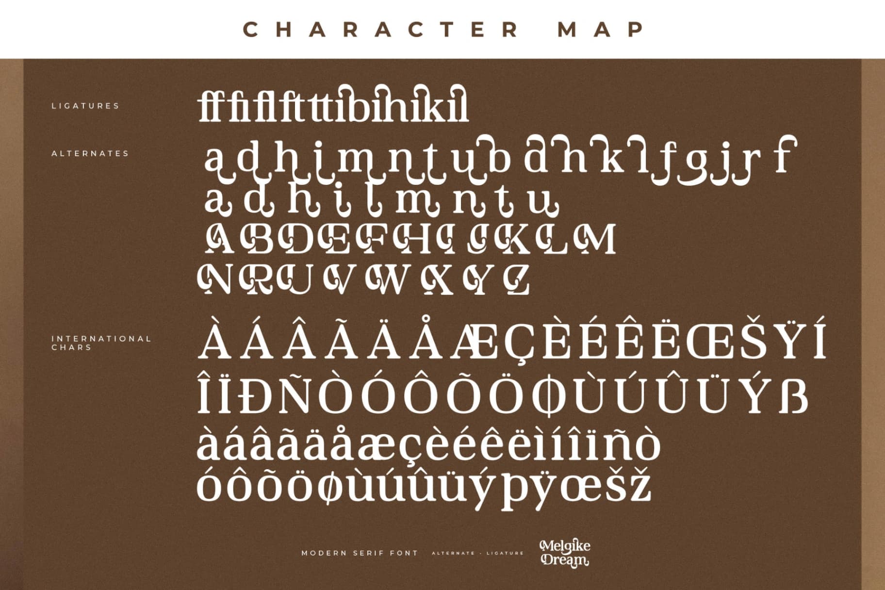 Preview 14 for Melgike Dream – Modern Serif Font