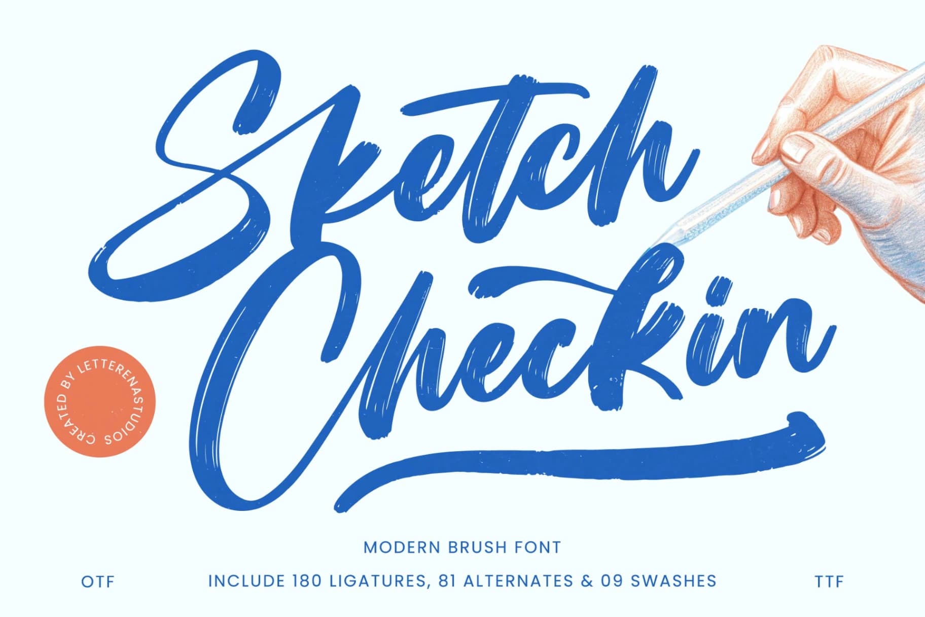 Preview of Sketch Checkin - Modern Brush Font font