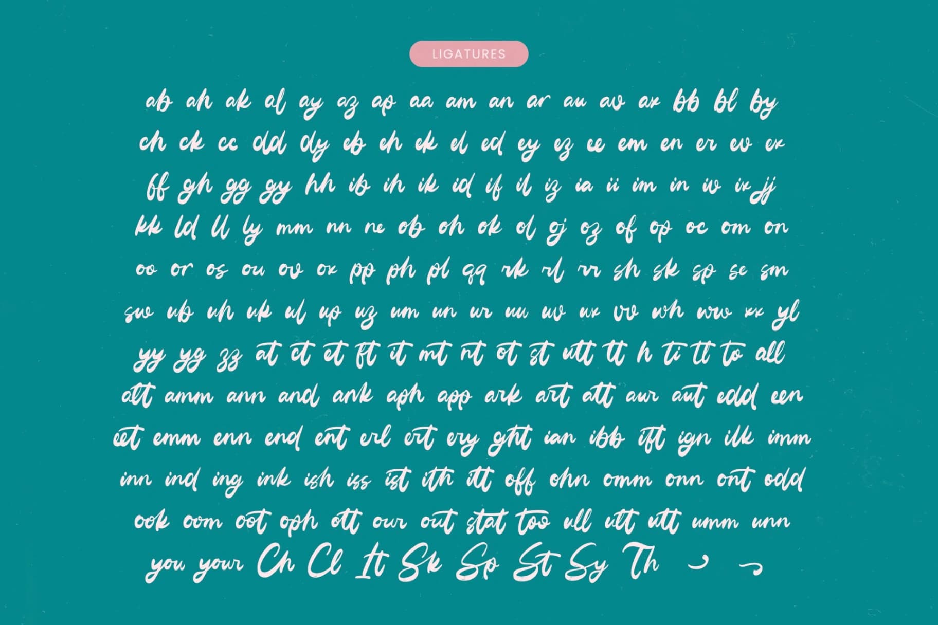 Preview 18 for Gelmake Clencha - Bold Calligraphy Font