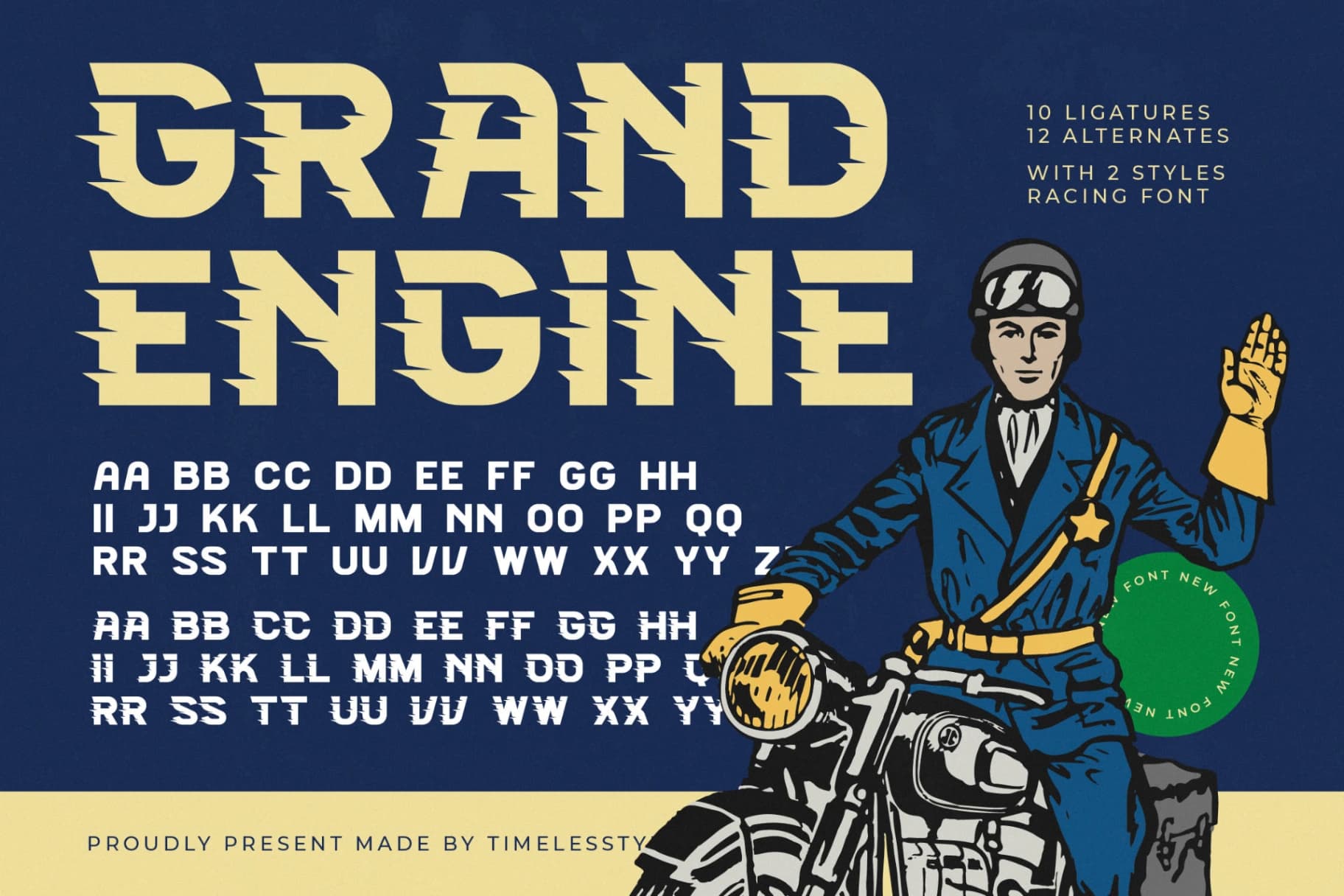 Preview of Grand Engine - Racing Display Font font