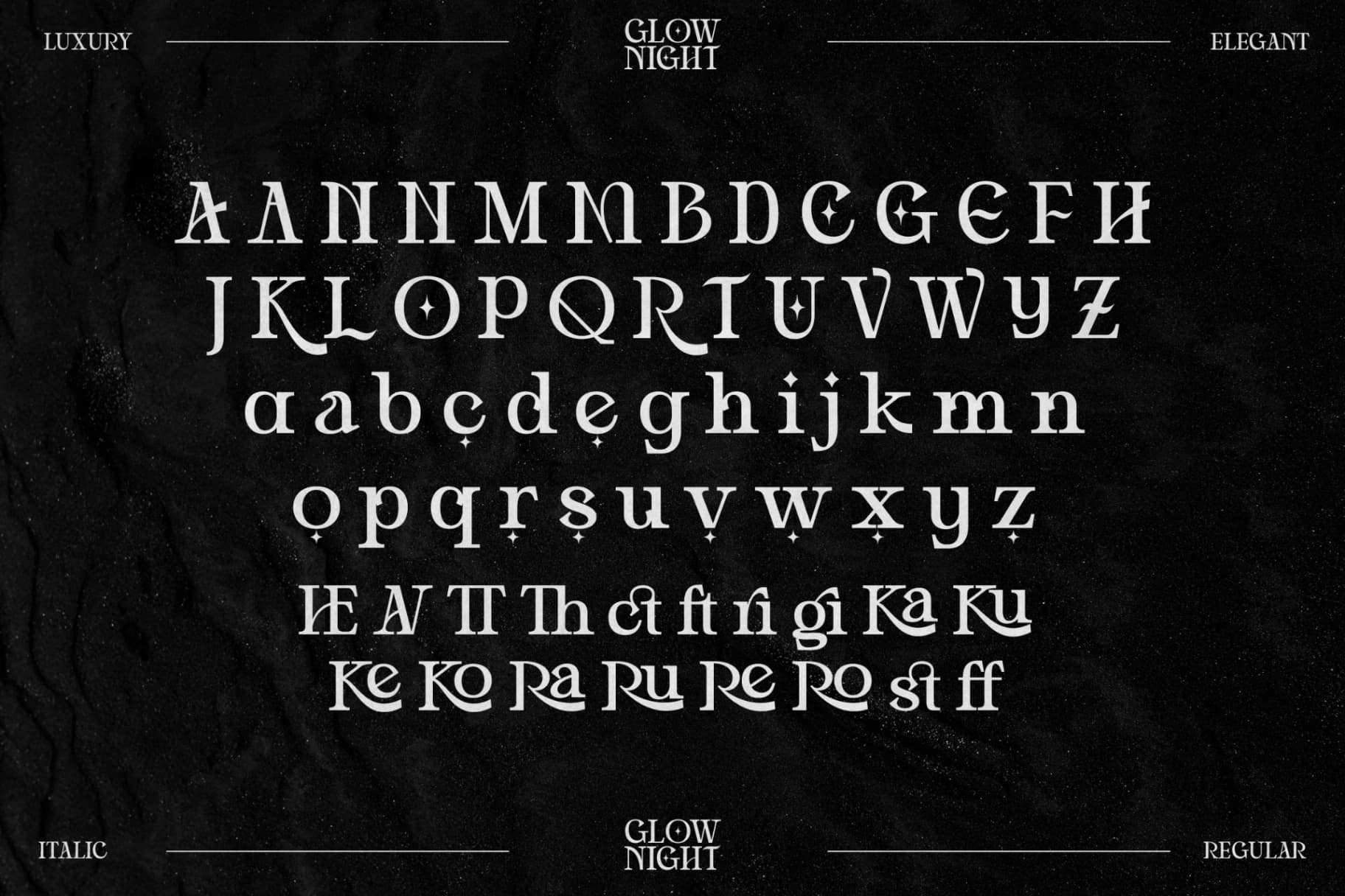 Preview 13 for Glow Night - Stylish Serif Font