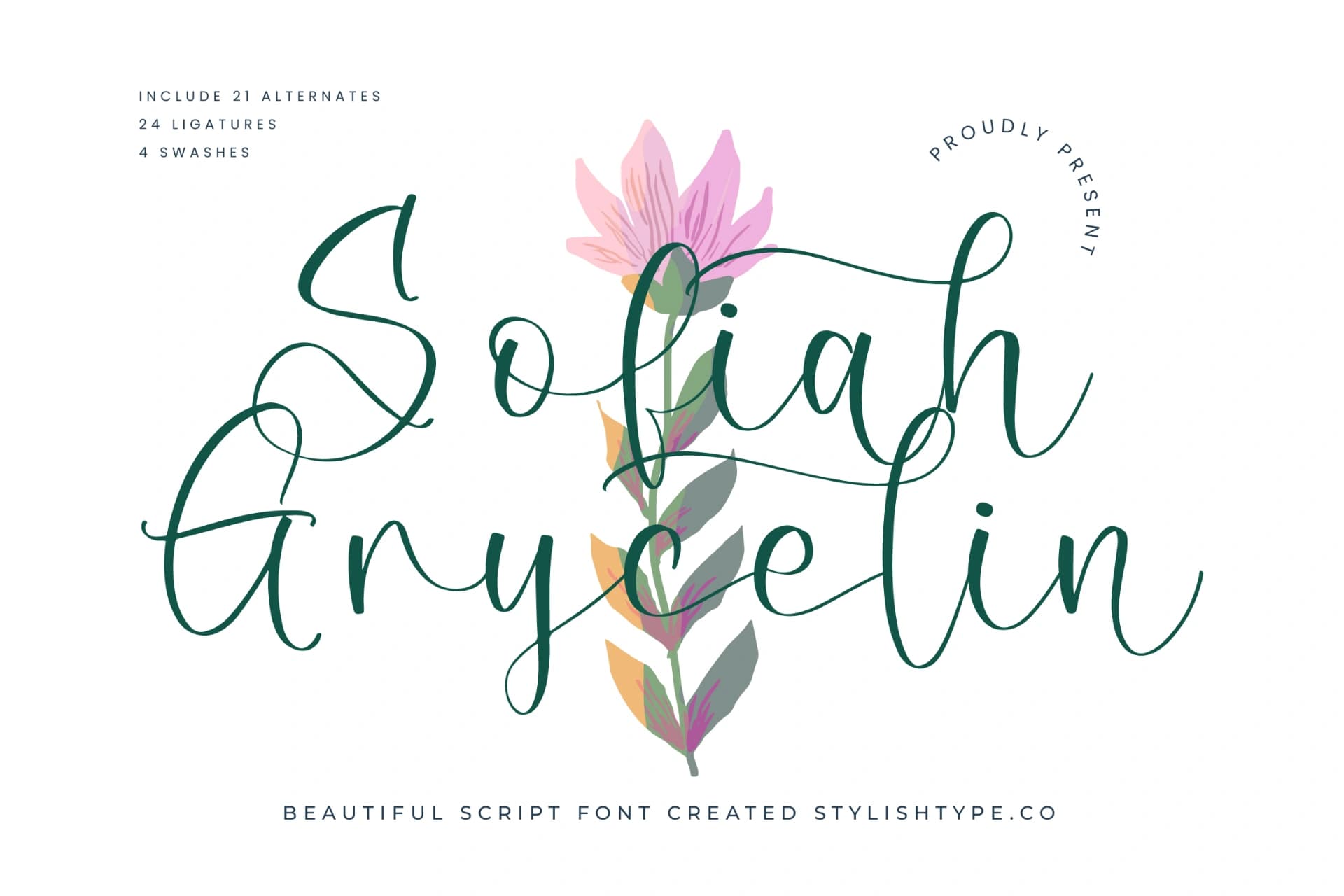 Preview of Sofiah Grycelin – Beautiful Script Font font