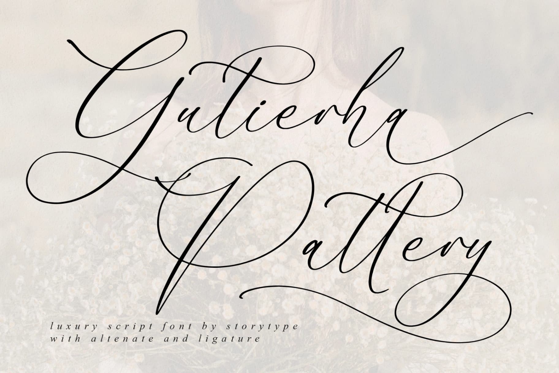 Preview of Gutierha Pattery - Luxury Script Font font