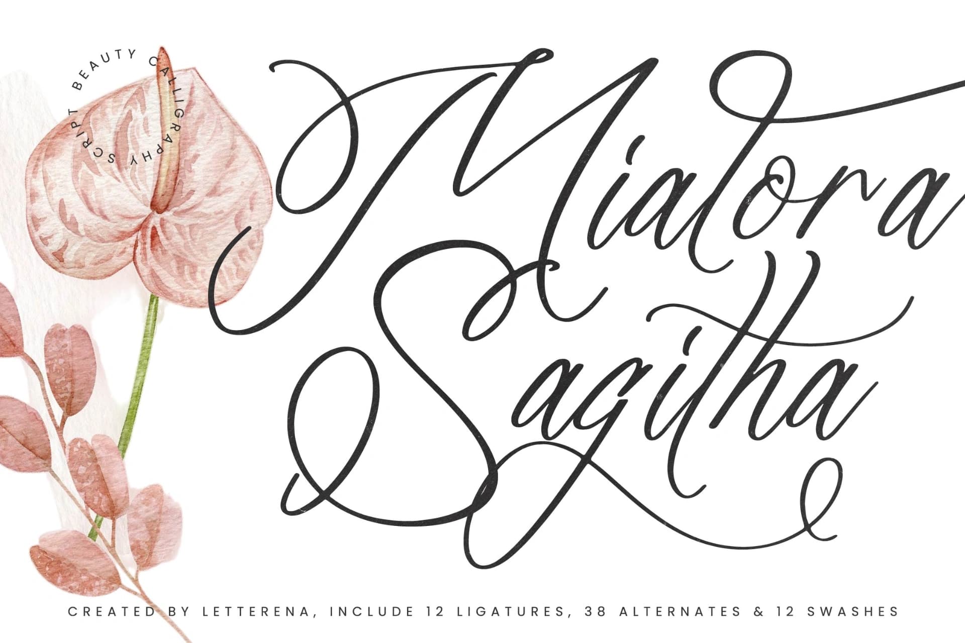 Preview of Mialora Sagitha – Beauty Calligraphy Script font