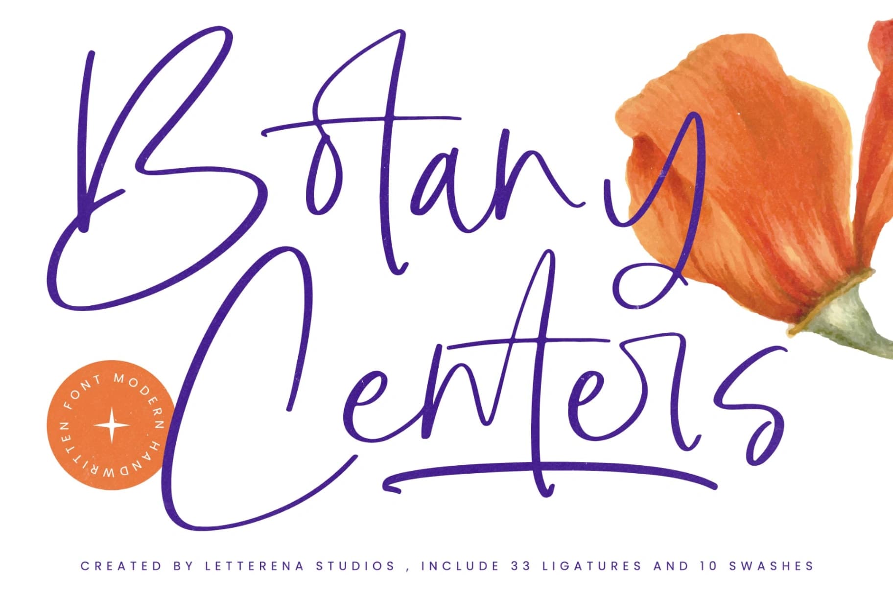Preview 1 for Botany Centers - Modern Handwritten Font