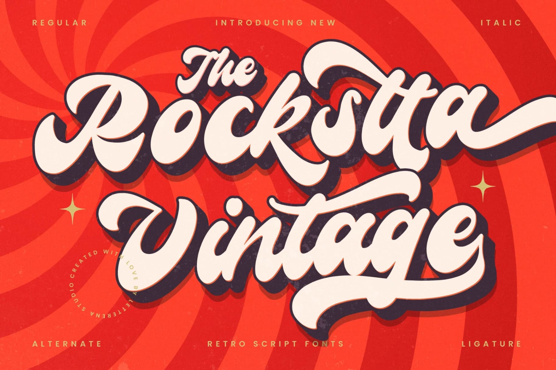 Preview 1 for Rockstta Vintage – Retro Script Font