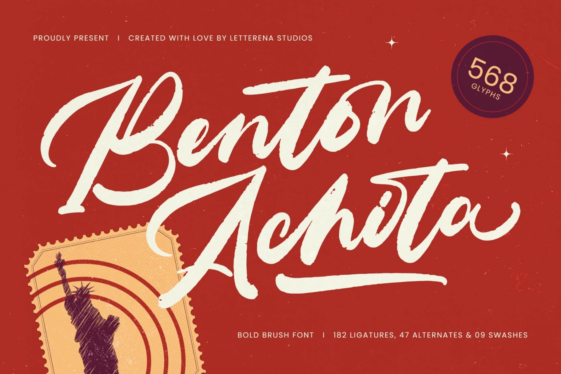Preview 1 for Benton Achita - Bold Brush Font