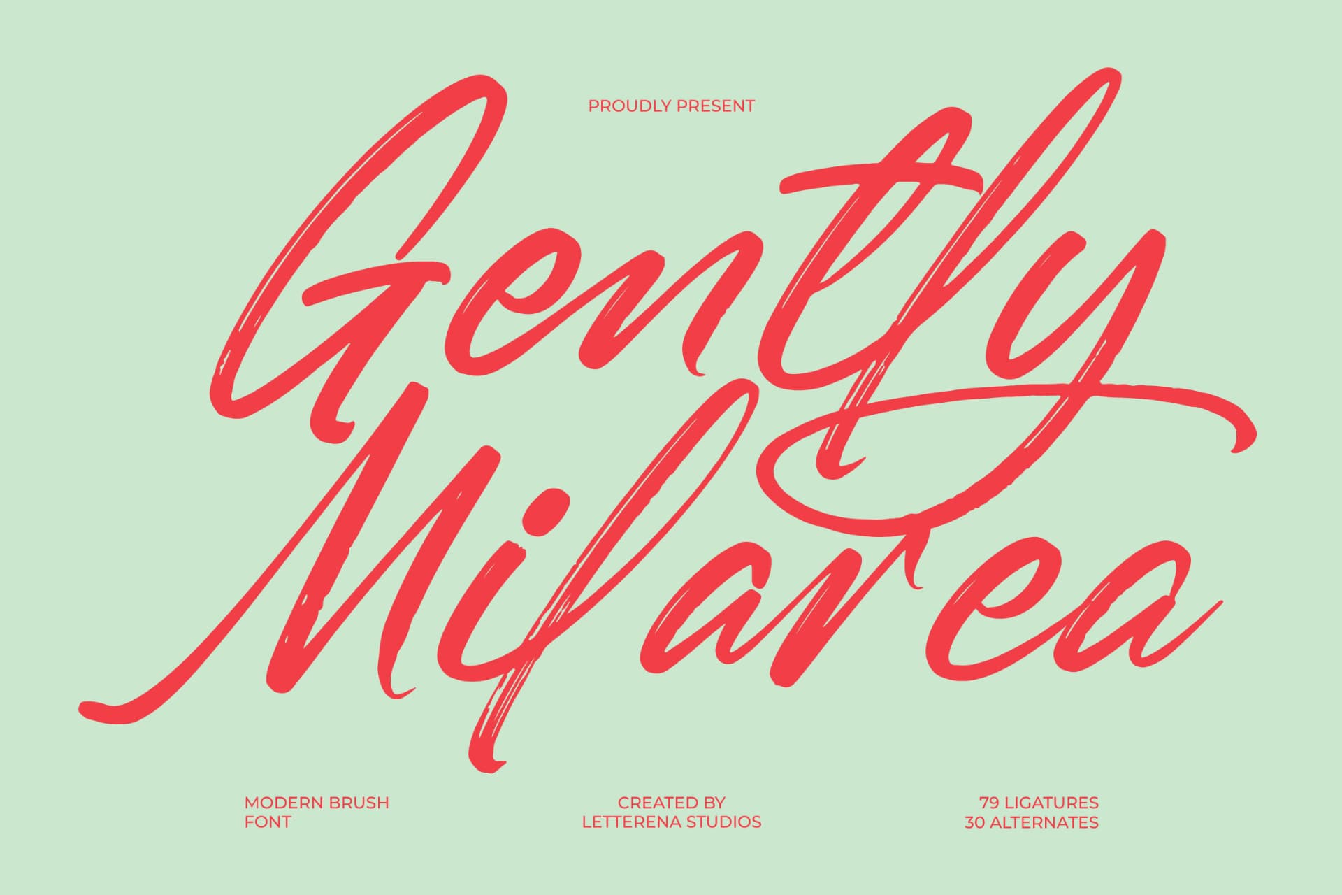 Preview of Gently Milarea - Modern Brush Font font