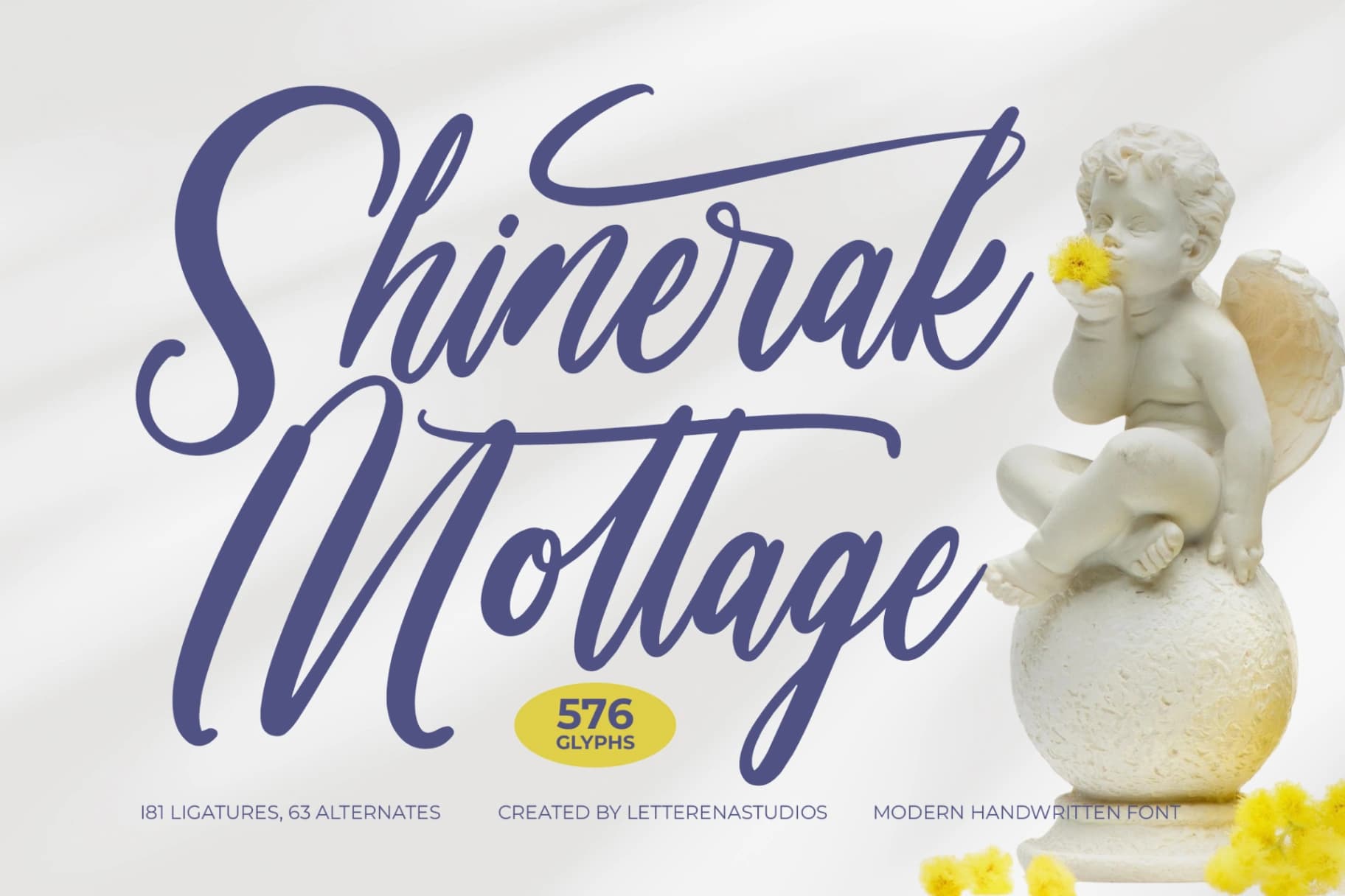 Preview of Shinerak Mottage - Modern Handwritten Font font