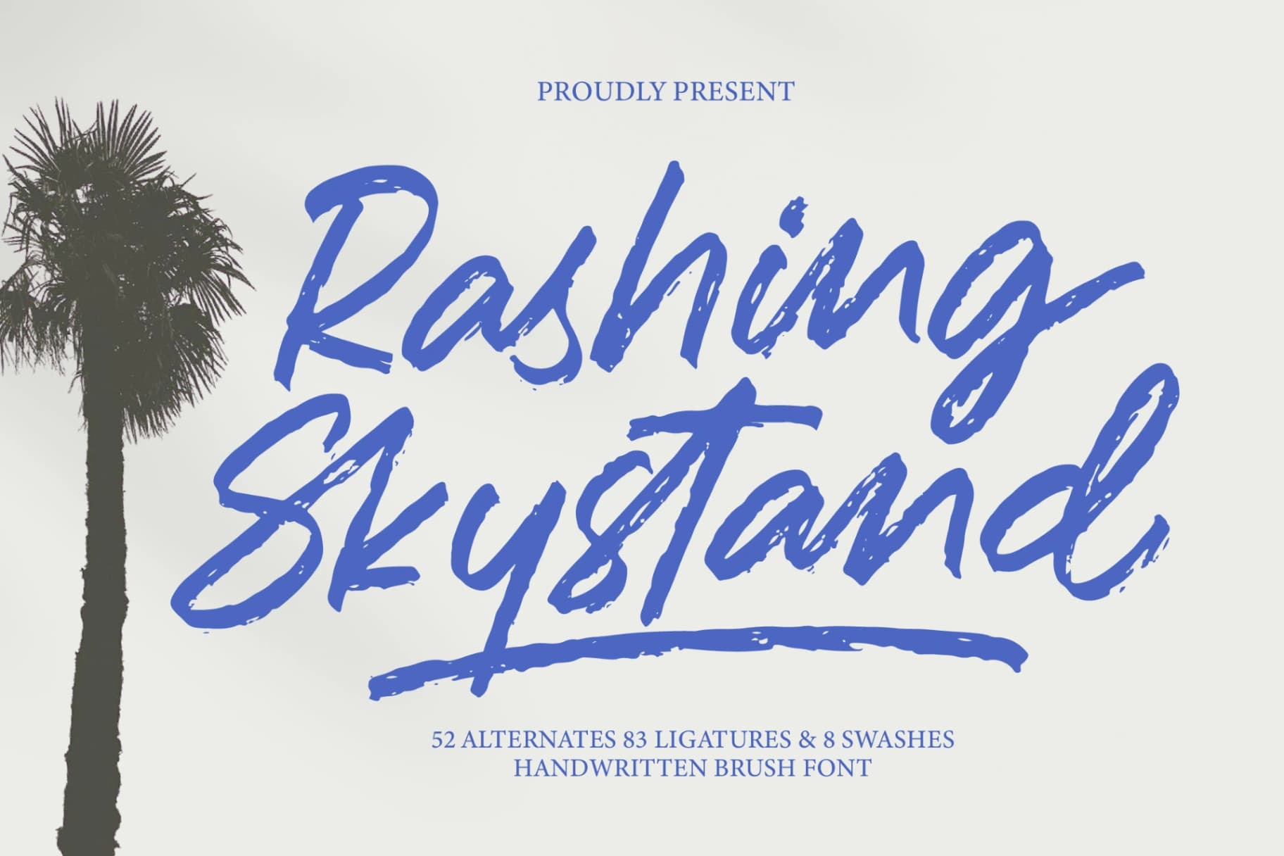 Preview of Rashing Skystand - Handwritten Brush Font font